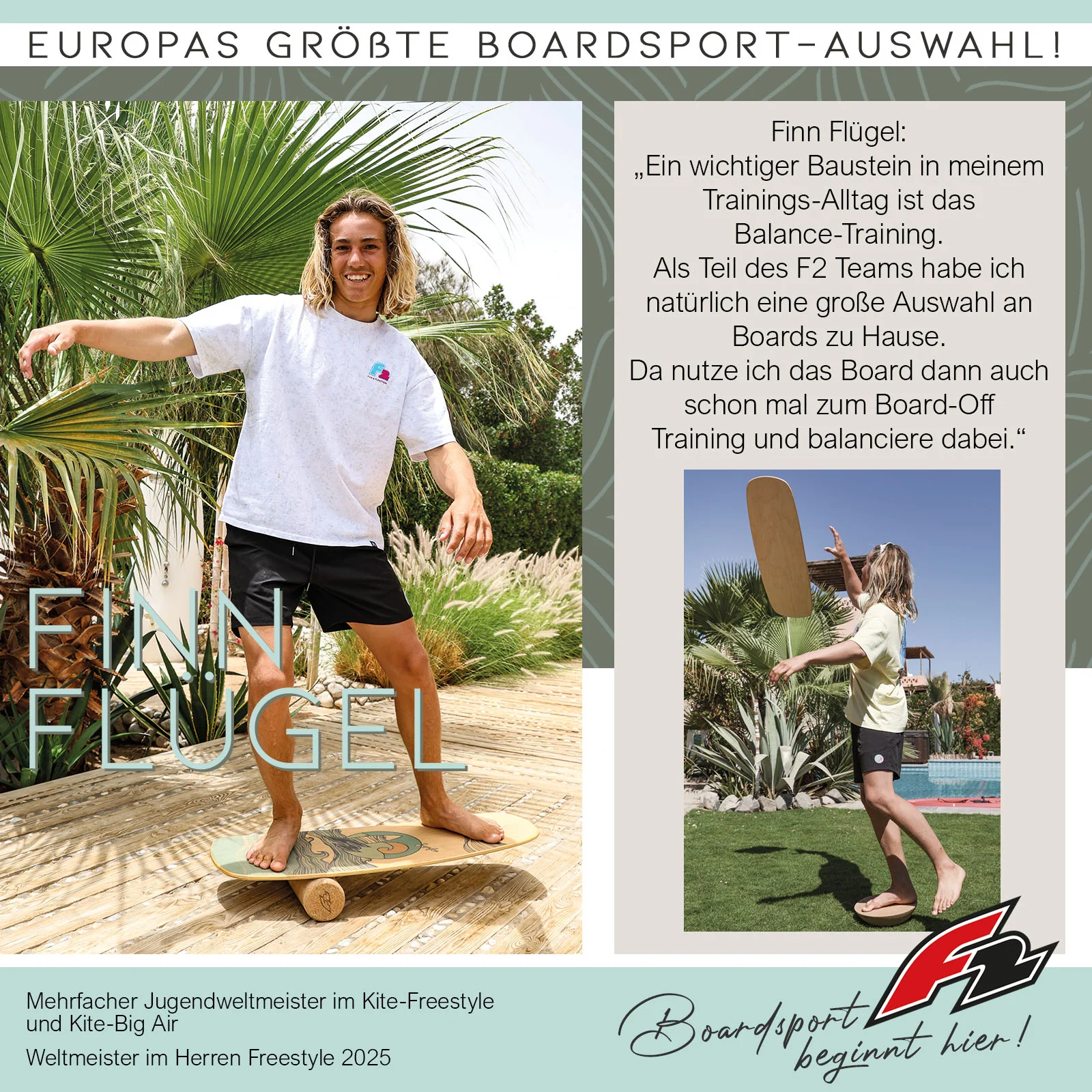 F2 Set Balance Board Surfer 76x28cm mit Korkrolle - Image 16