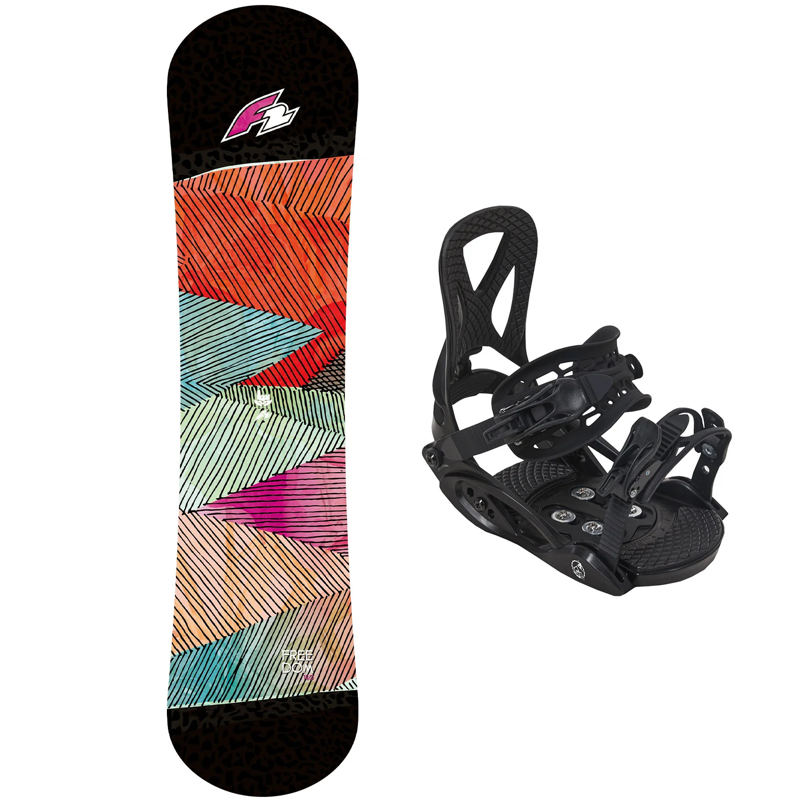 F2 Set Junior Snowboard Freedom 125cm mit Eco Pure Bindung S - Image 21