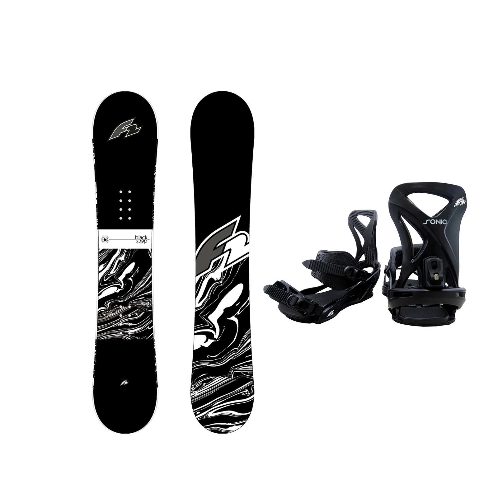 F2 Set Snowboard Blackdeck Schwarz 143cm + Sonic Pro Bindung M - Image 11