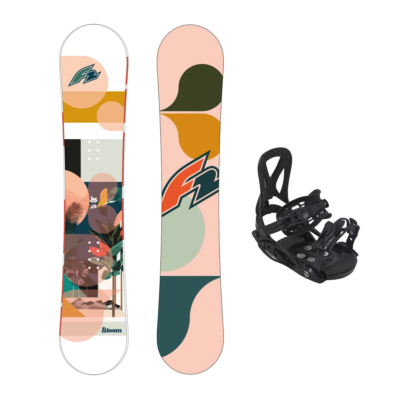 F2 Set Snowboard Junior Bloom Girl Apricot 135cm + Pipe Bindung M - Image 13