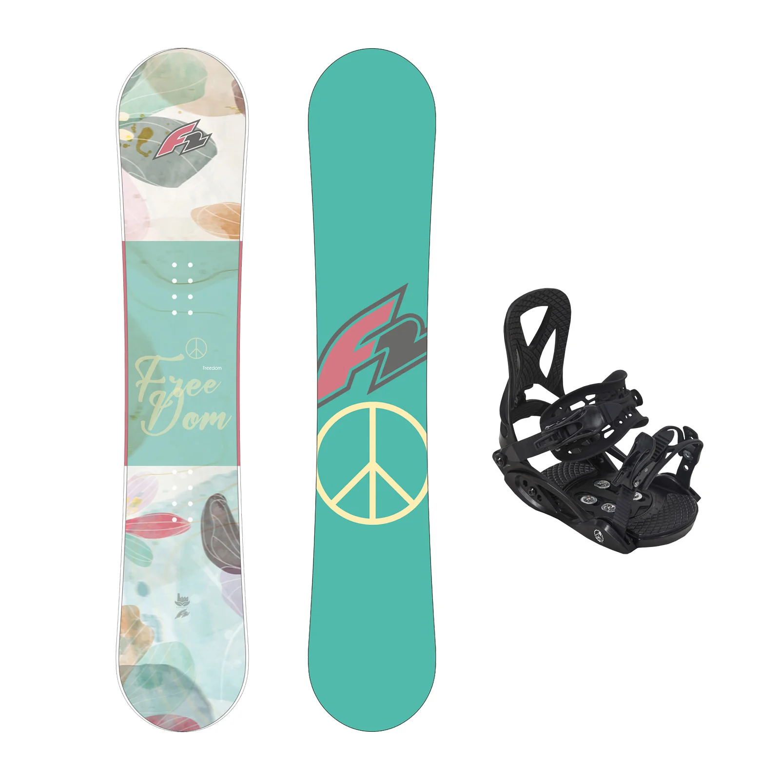 F2 Set Snowboard Junior Freedom Girl Mint 140cm + Pipe Bindung M - Image 17