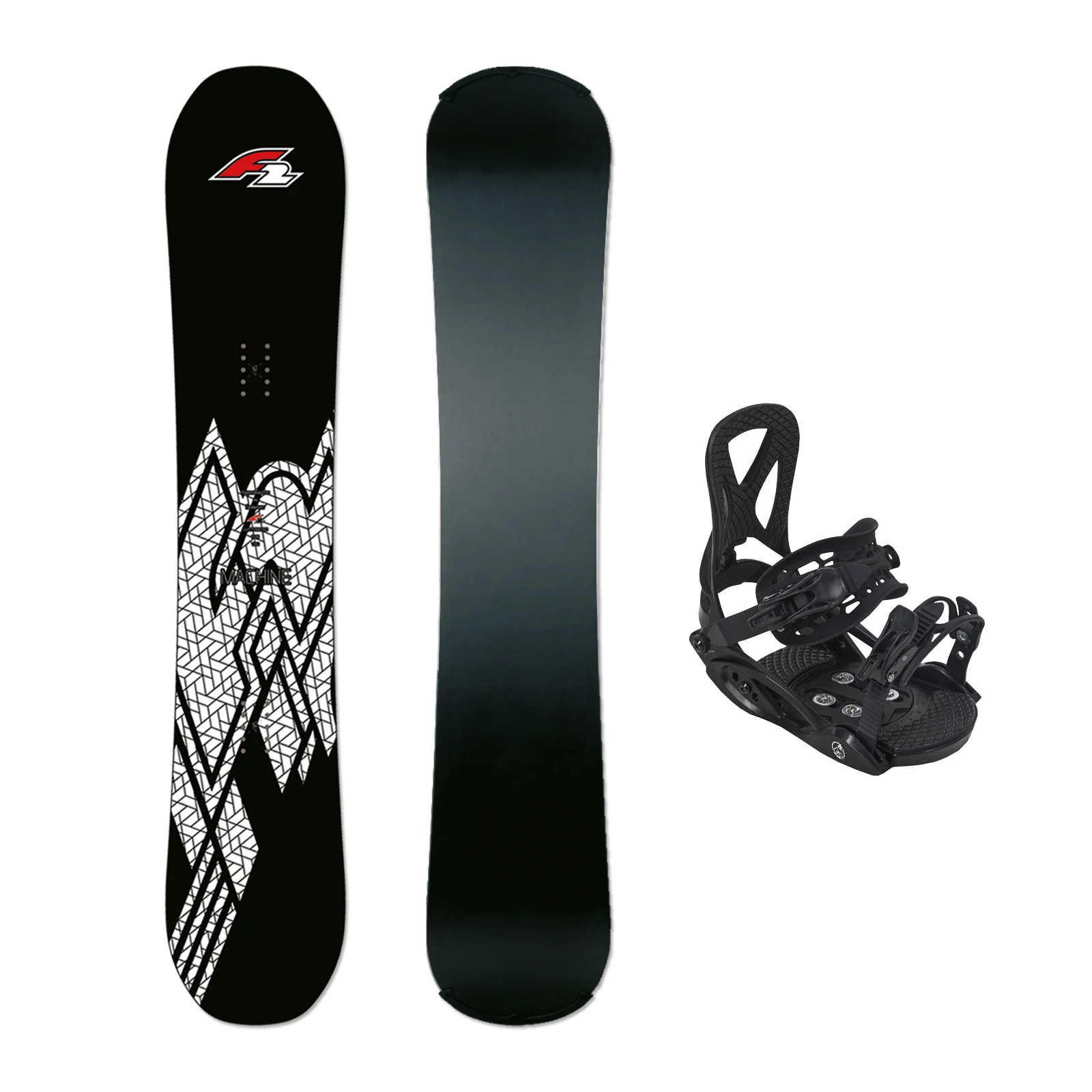 F2 Set Snowboard Junior Rental Schwarz 130cm + Pipe Bindung M - Image 9
