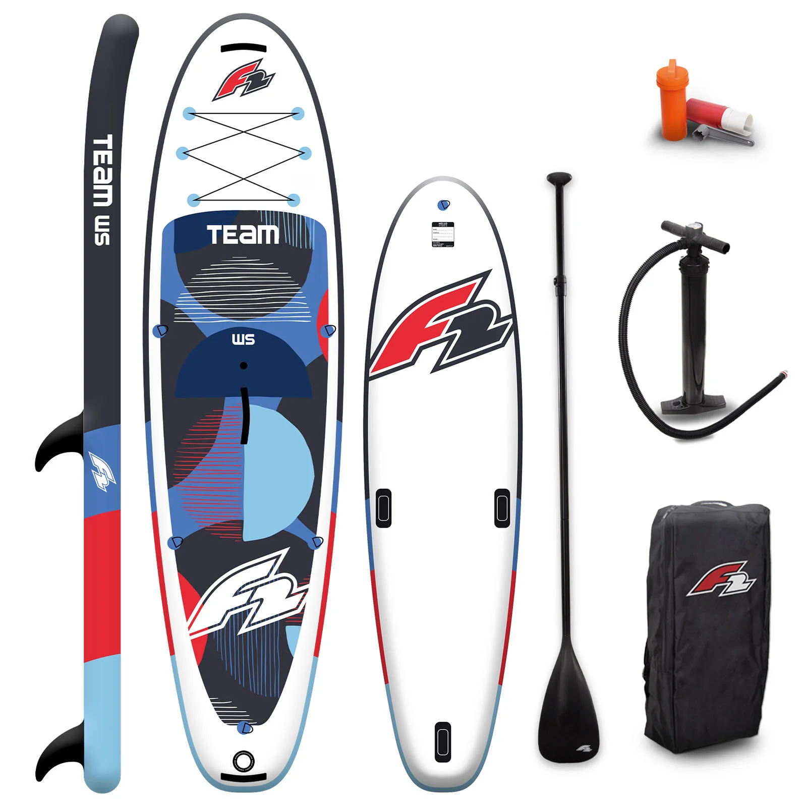 F2 Set Team SUP 10'5" mit Windsurfsegel Checker 2qm - Image 8