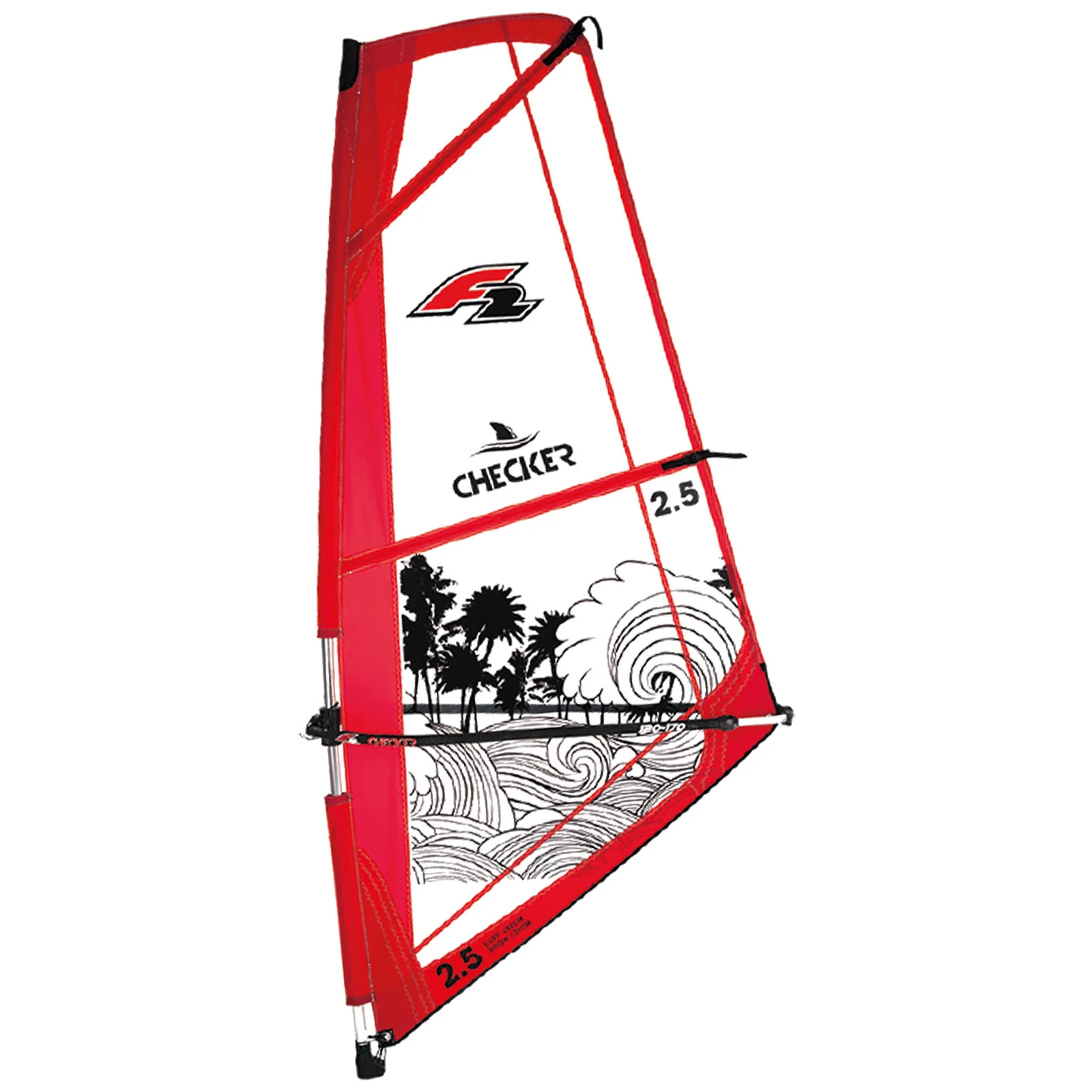 F2 Set Team SUP 11'5" mit Windsurfsegel Checker 5,5qm - Image 15