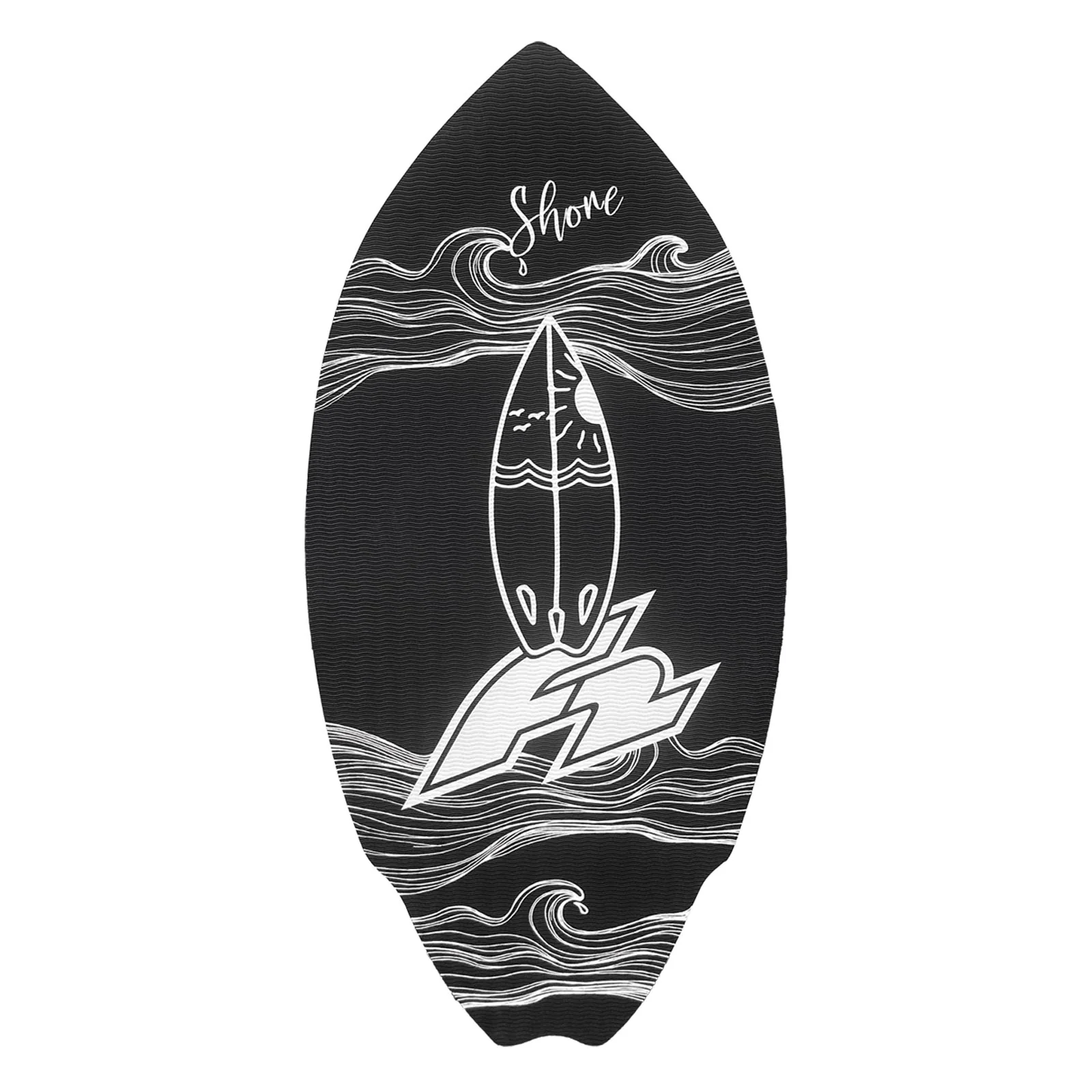 F2 Skim Board Eva Shore Surfbrett 40" Schwarz - Image 5