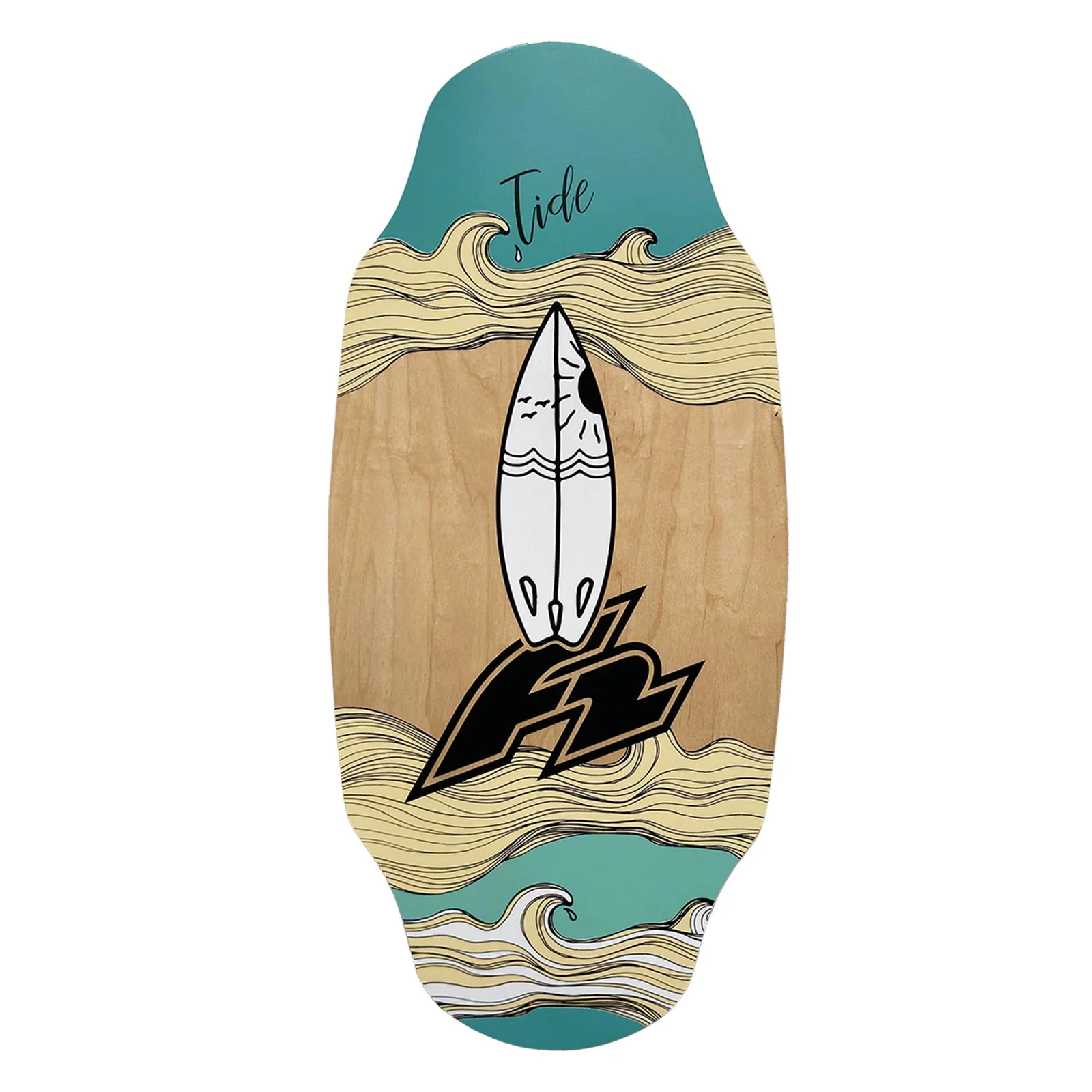 F2  Skim Board Wood Tide Surfbrett 39" Holz - Image 2