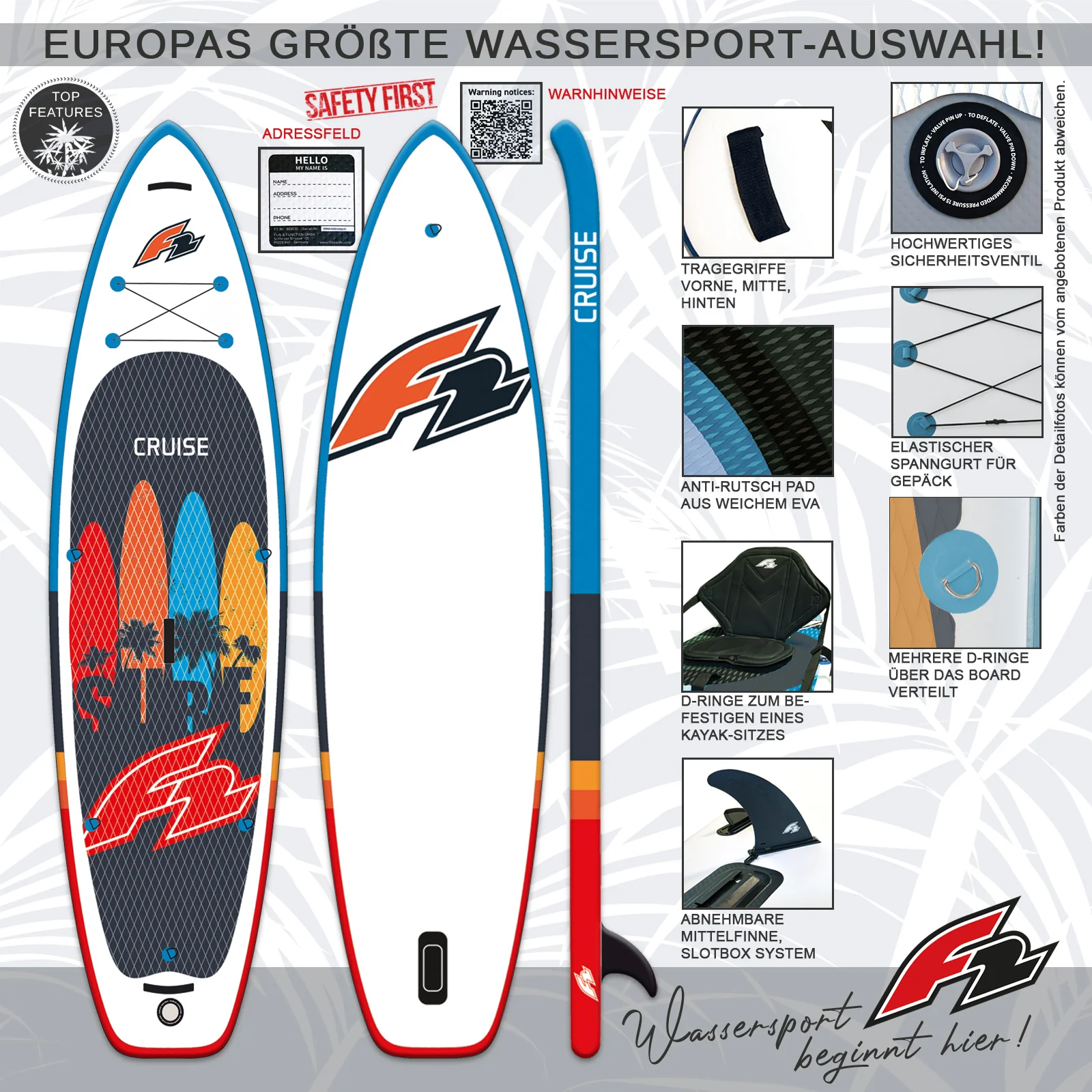 F2  Stand up Paddle Board CRUISE - HFT SUP 11,6  Navy - Image 12