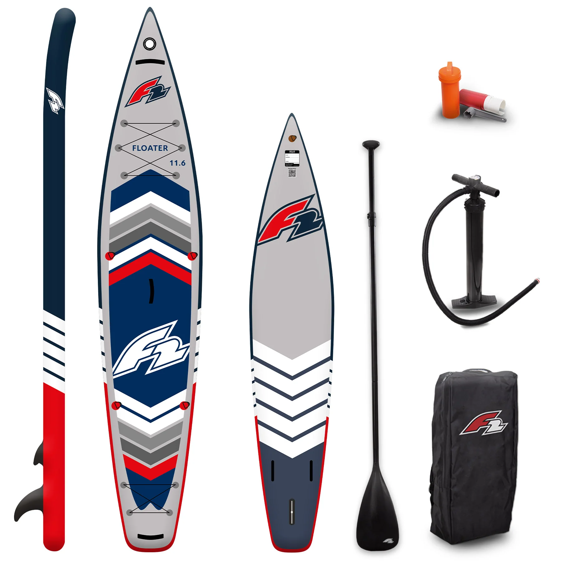 F2 Stand up Paddle Board FLOATER SUP 13 Grau