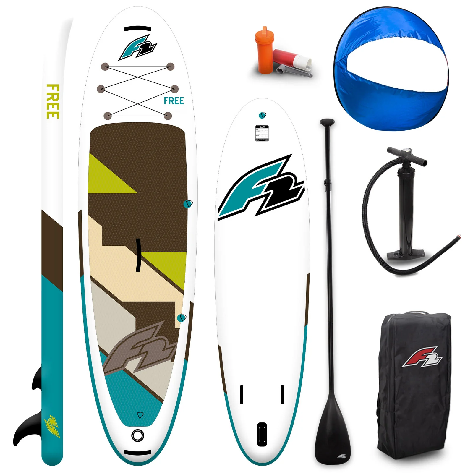 F2  SUP Stand Up Paddle Board Free Round Sail Set 10'0''  Rot - Image 3