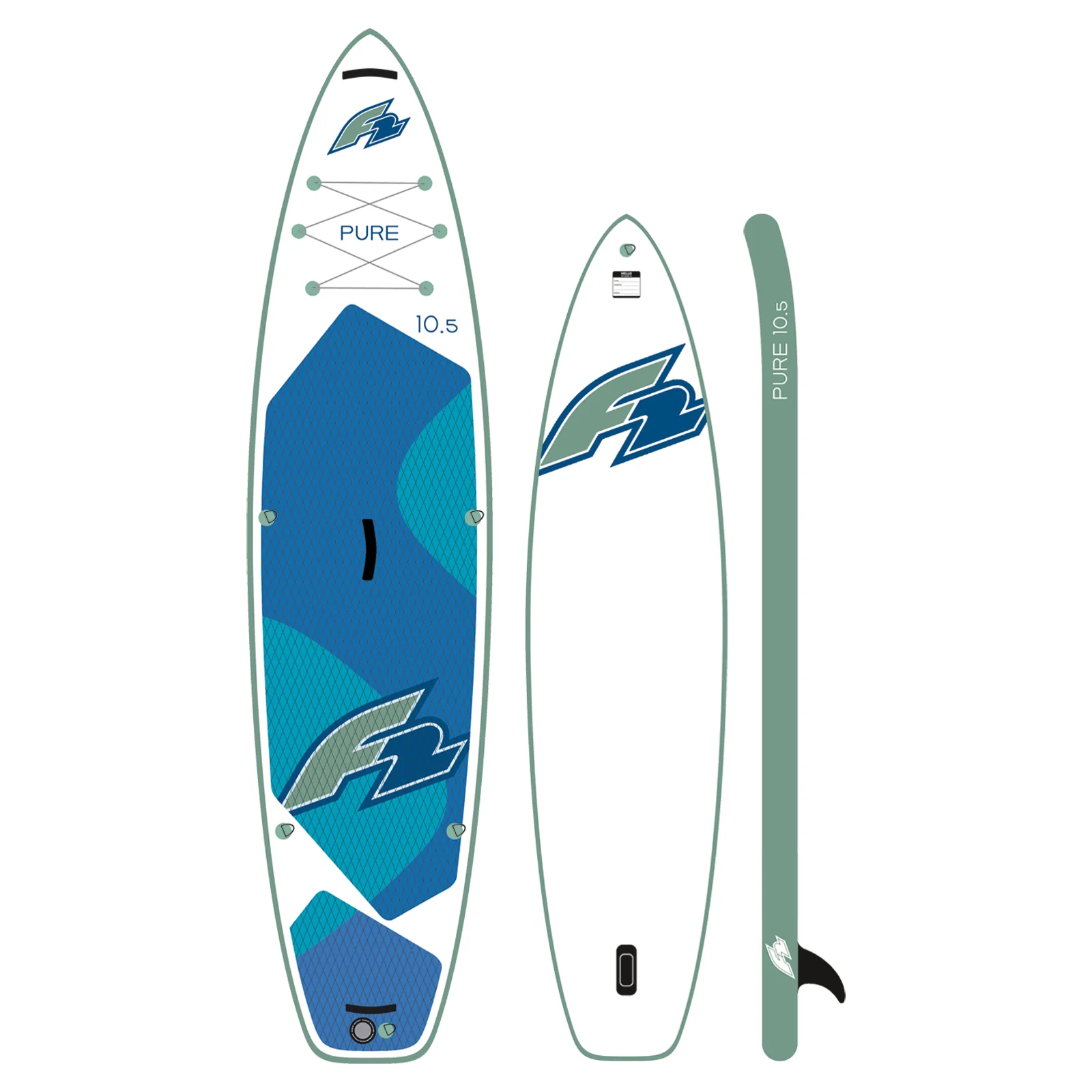 F2  SUP Stand Up Paddle Board Pure - Board only 372cm 12,2 Weiss - Image 11