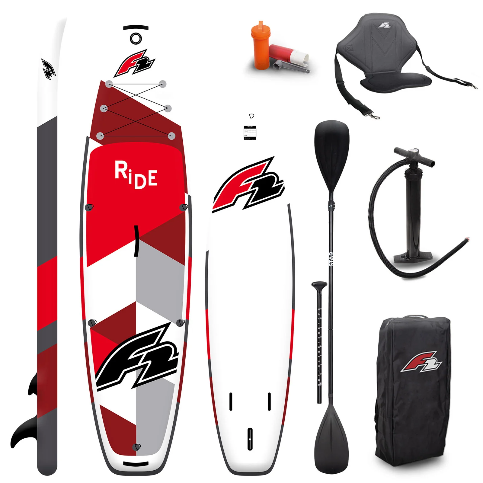 F2  SUP Stand Up Paddle Board Ride  12'2''  Rot - Image 3