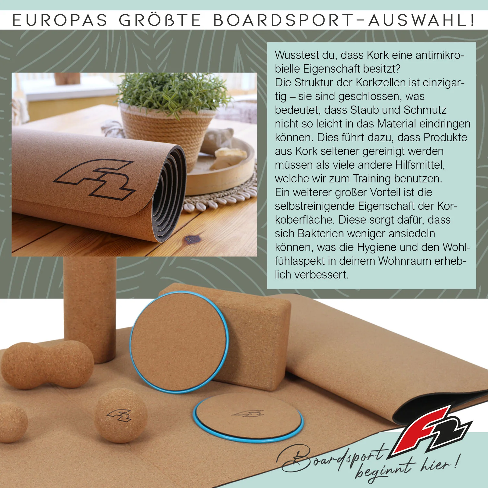 F2  Ultimative Yoga Set 8-teilig viel Zubehör wie Yoga Matte, Korkbälle uvm. - Image 2