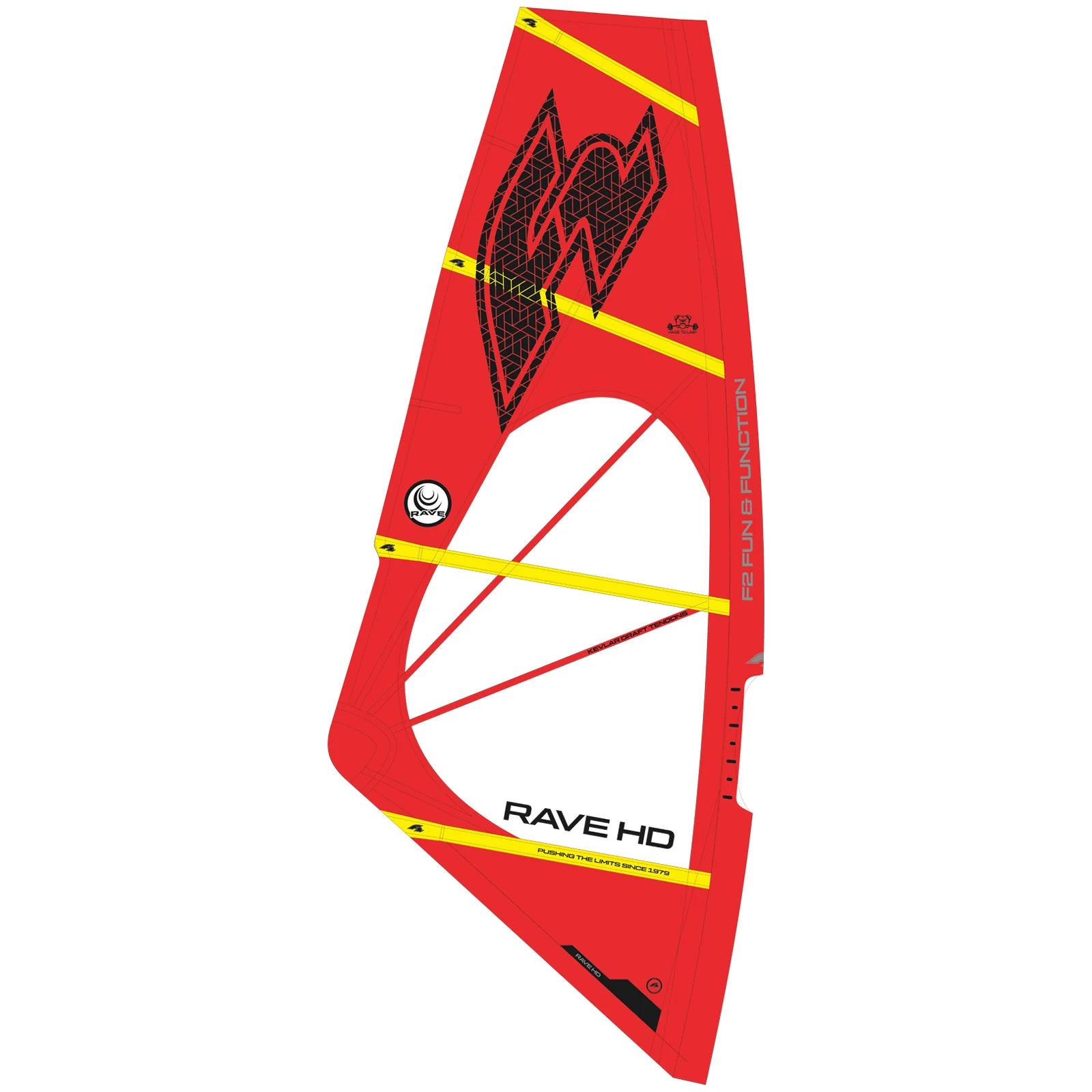 F2  Windsurf Segel Rave HD  2,2 qm Rot - Image 5