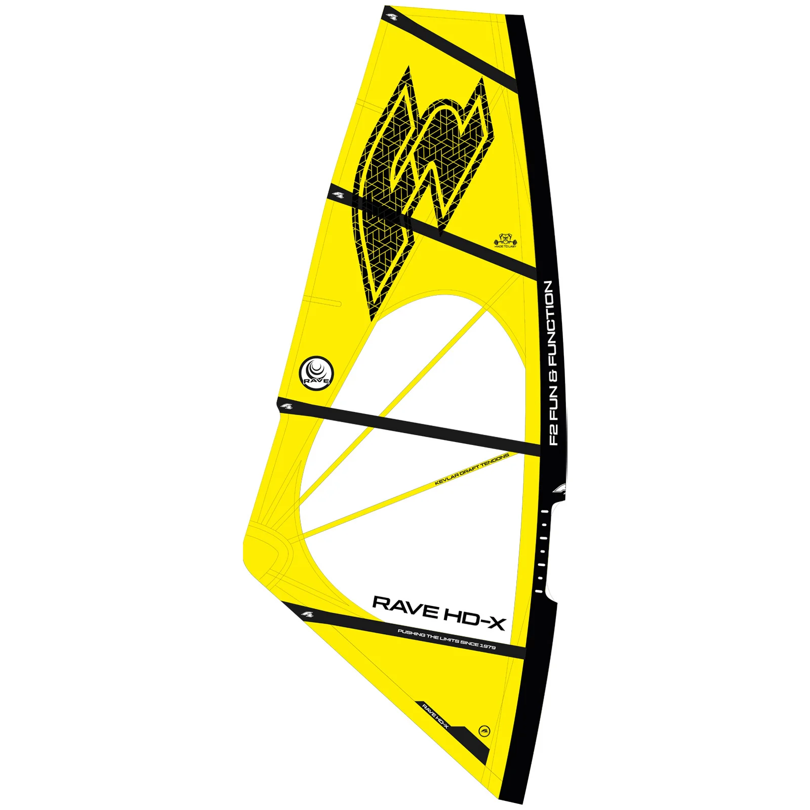 F2  Windsurf Segel Rave HD X  2,2 qm Gelb - Image 12