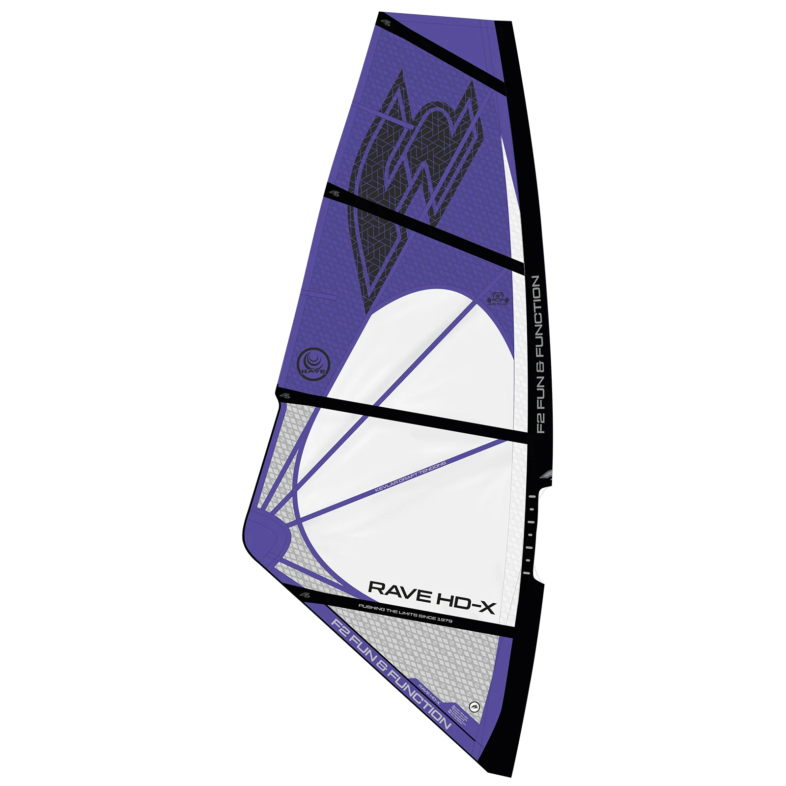 F2  Windsurf Segel Rave HD X  4,7qm Lila - Image 7