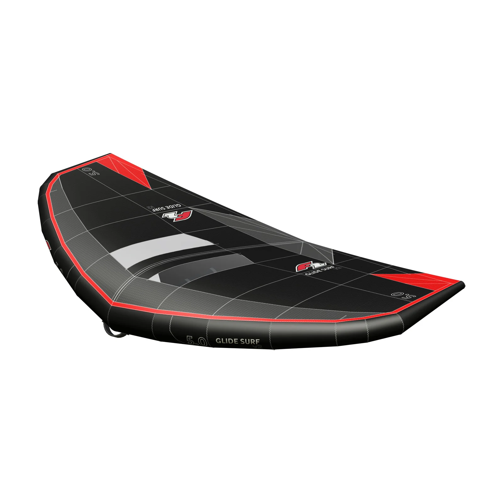 F2  Wing Glide Surf v2 Stiff Handle 6 qm Schwarz/Rot