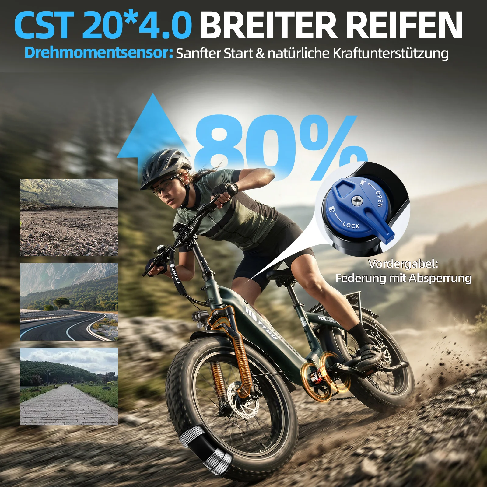 F6 20" 48V 250W Hinterradmotor 70Nm Drehmoment 48V18Ah Akku 120-140km Reichweite Faltbares E-Bike mi - Image 26