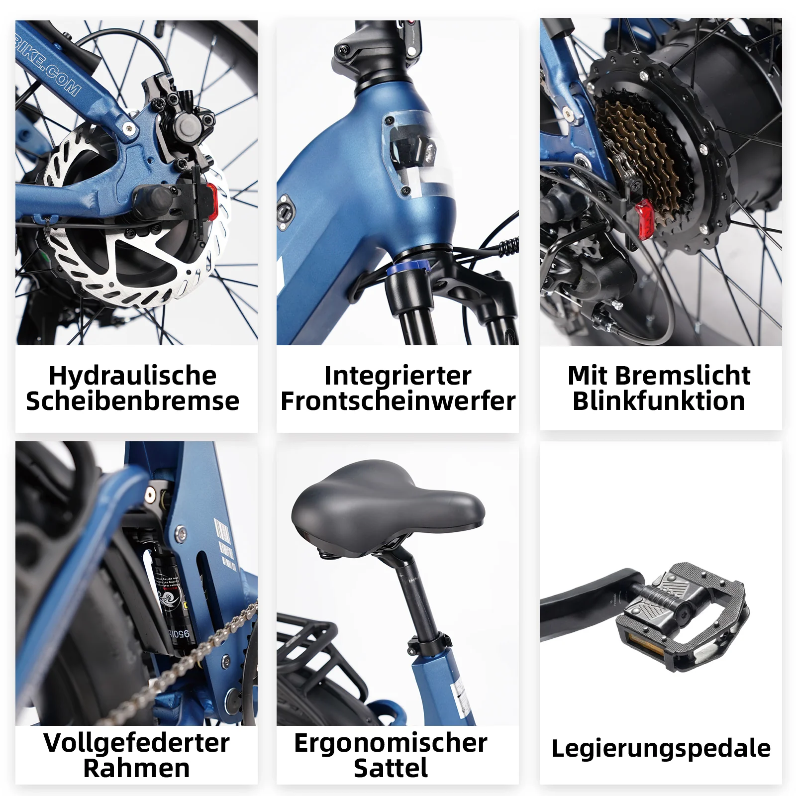 F7 20" 48V 250W Hinterradmotor 70Nm 48V15Ah Akku 100-120km Reichweite E-Bike mit Vollfederung - Image 10
