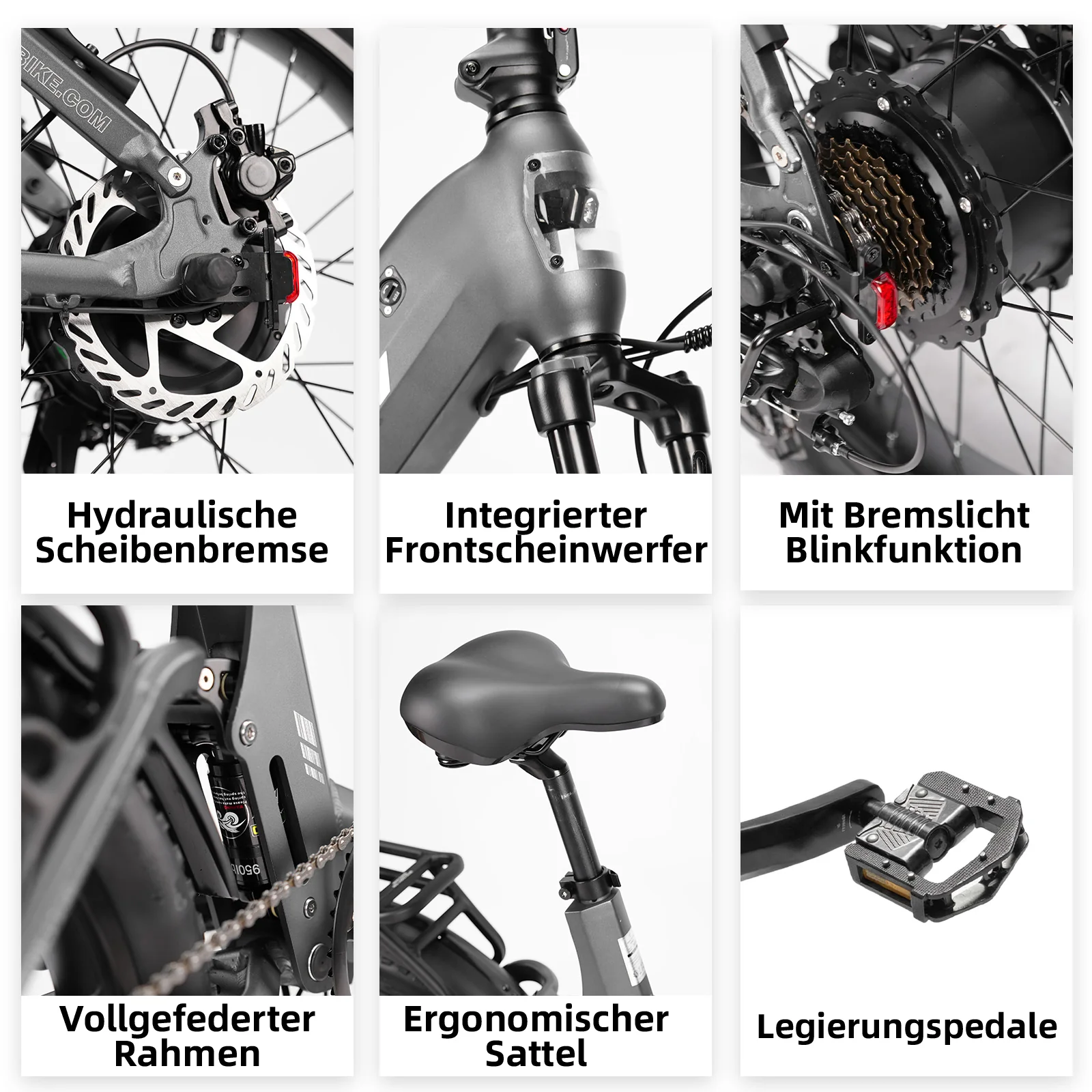 F7 20" 48V 250W Hinterradmotor 70Nm 48V15Ah Akku 100-120km Reichweite E-Bike mit Vollfederung - Image 23