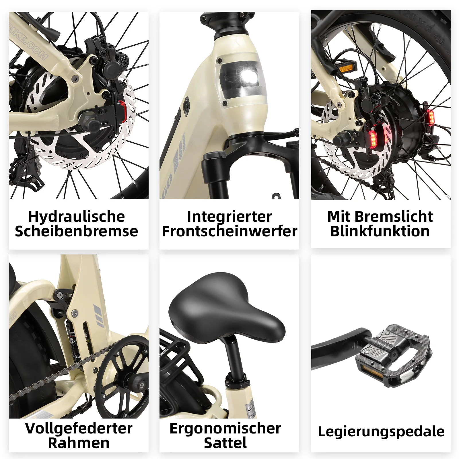F7 20" 48V 250W Hinterradmotor 70Nm 48V15Ah Akku 100-120km Reichweite E-Bike mit Vollfederung - Image 33