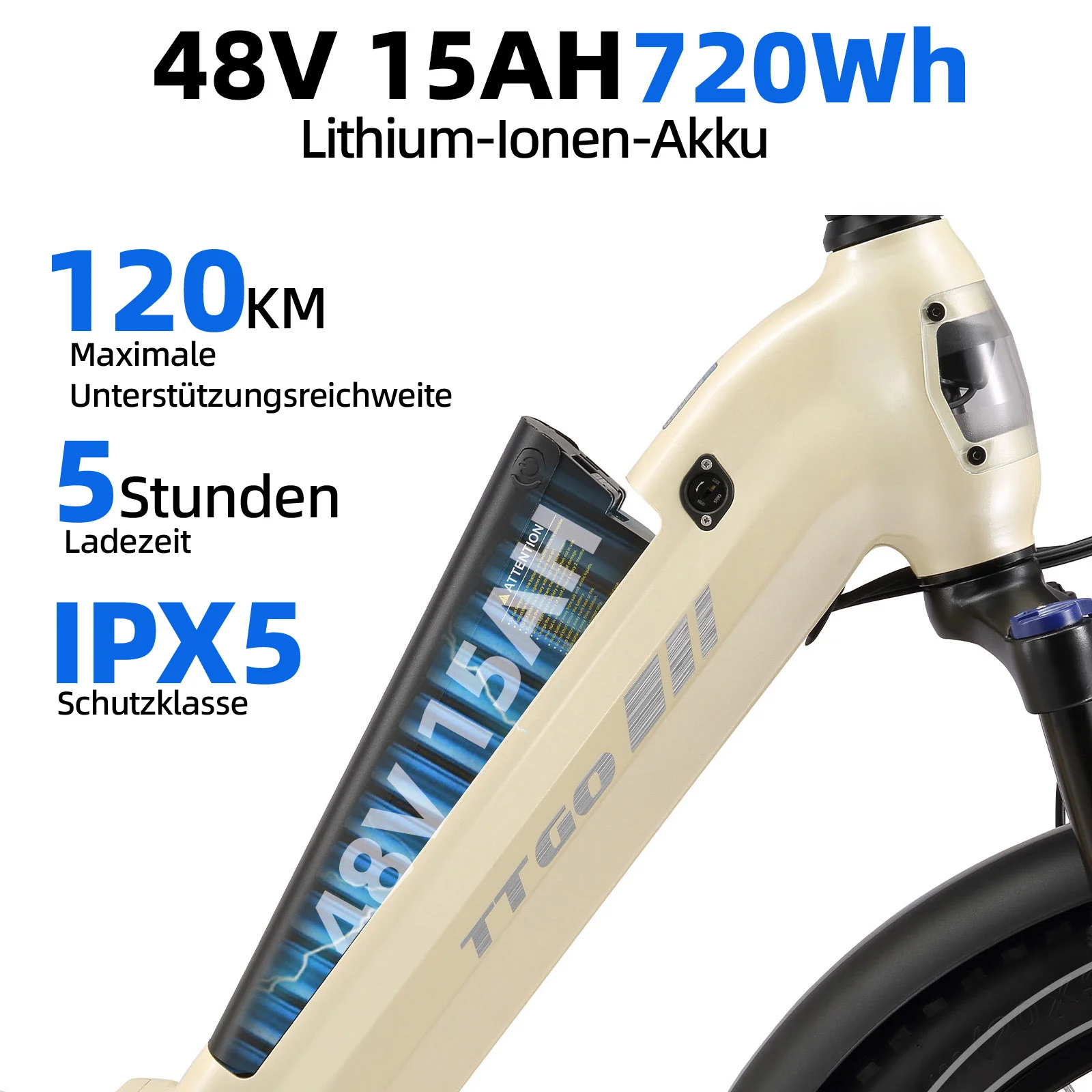 F7 20" 48V 250W Hinterradmotor 70Nm 48V15Ah Akku 100-120km Reichweite E-Bike mit Vollfederung - Image 34