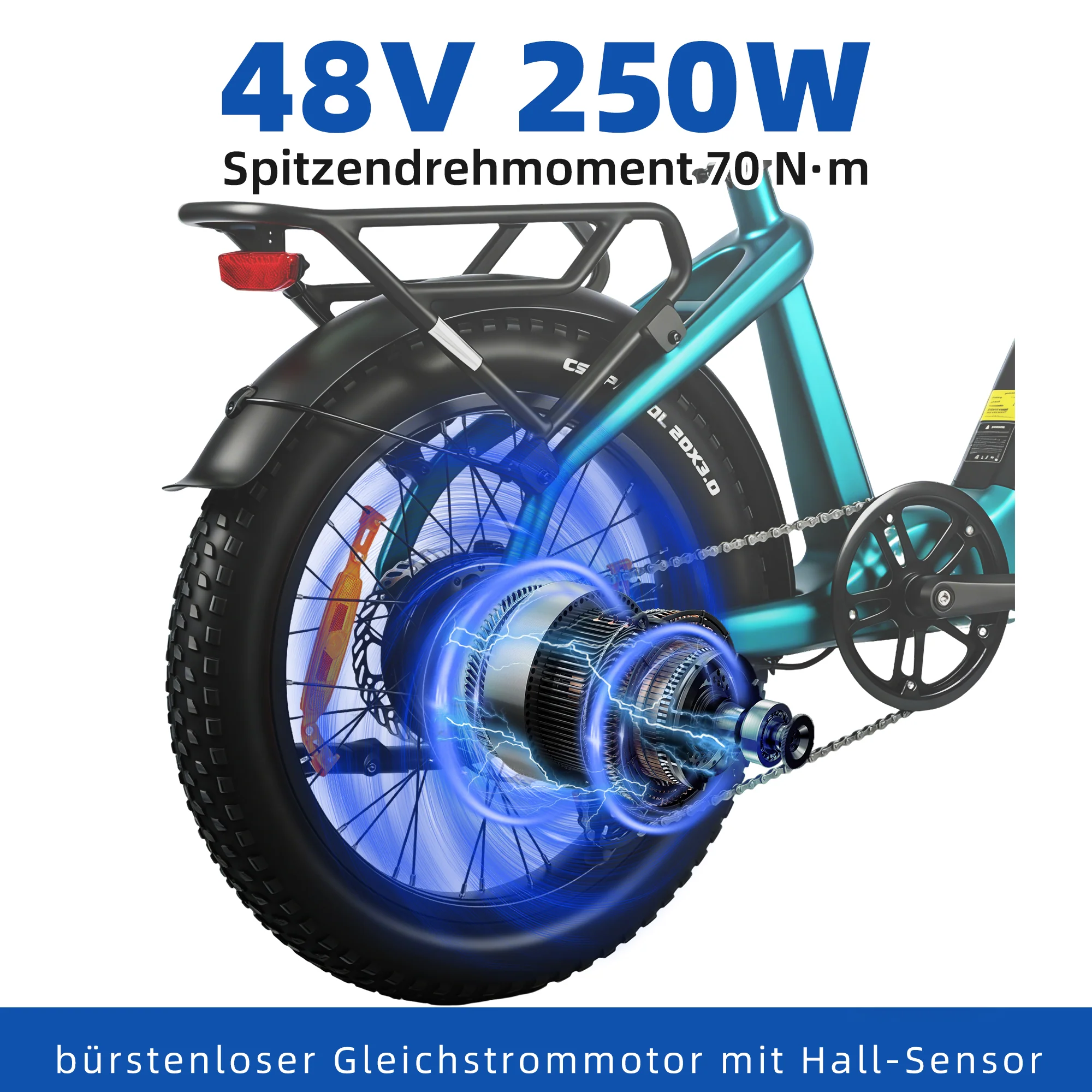 F8 20" 250W Hinterradmotor 70Nm 48V18Ah Akku 140km Reichweite Carbon-E-Bike mit Momentensensor - Image 10