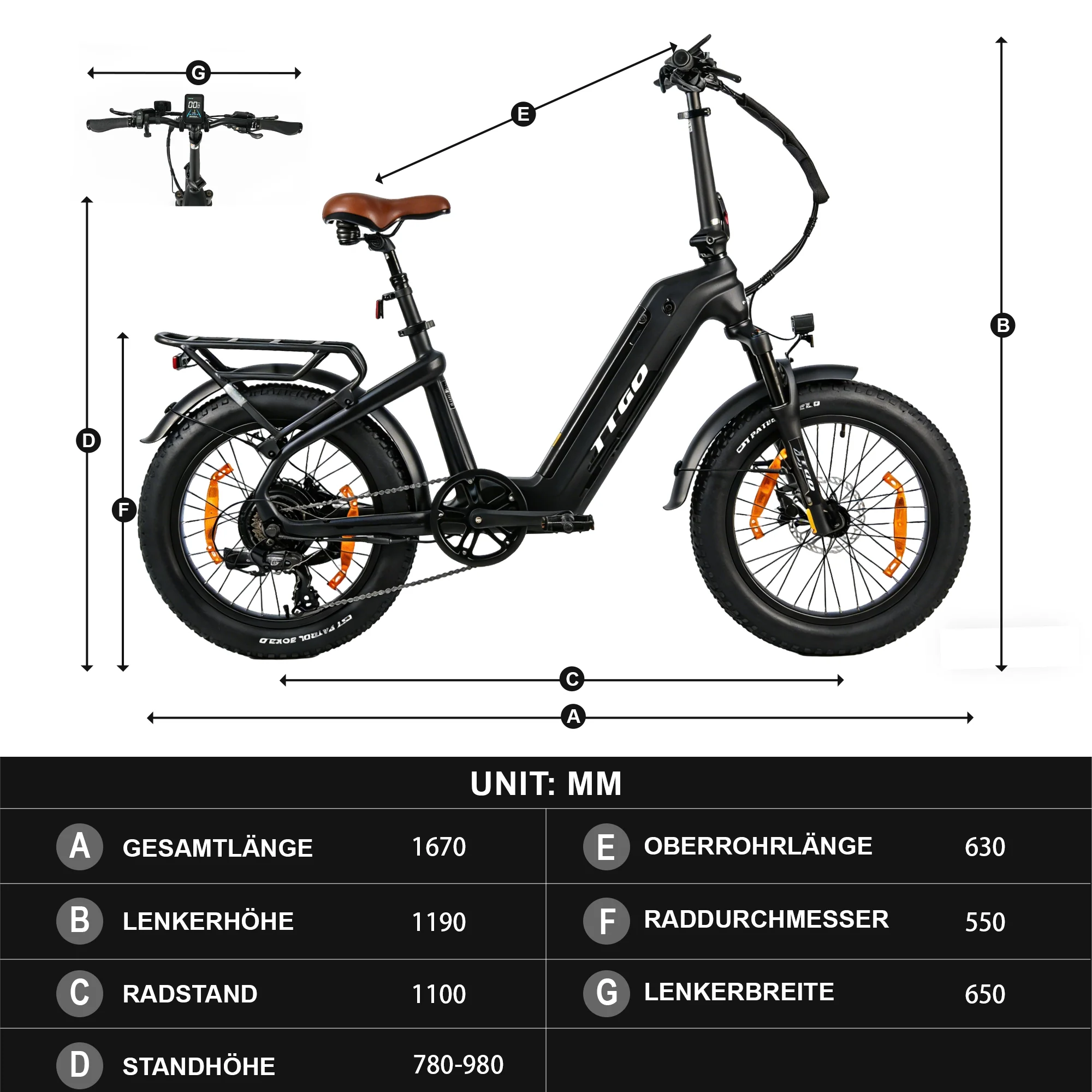 F8 20" 250W Hinterradmotor 70Nm 48V18Ah Akku 140km Reichweite Carbon-E-Bike mit Momentensensor - Image 16