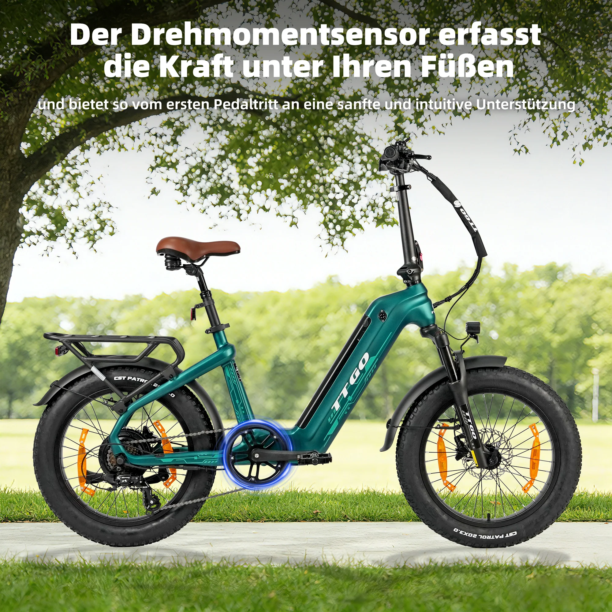 F8 20" 250W Hinterradmotor 70Nm 48V18Ah Akku 140km Reichweite Carbon-E-Bike mit Momentensensor - Image 7
