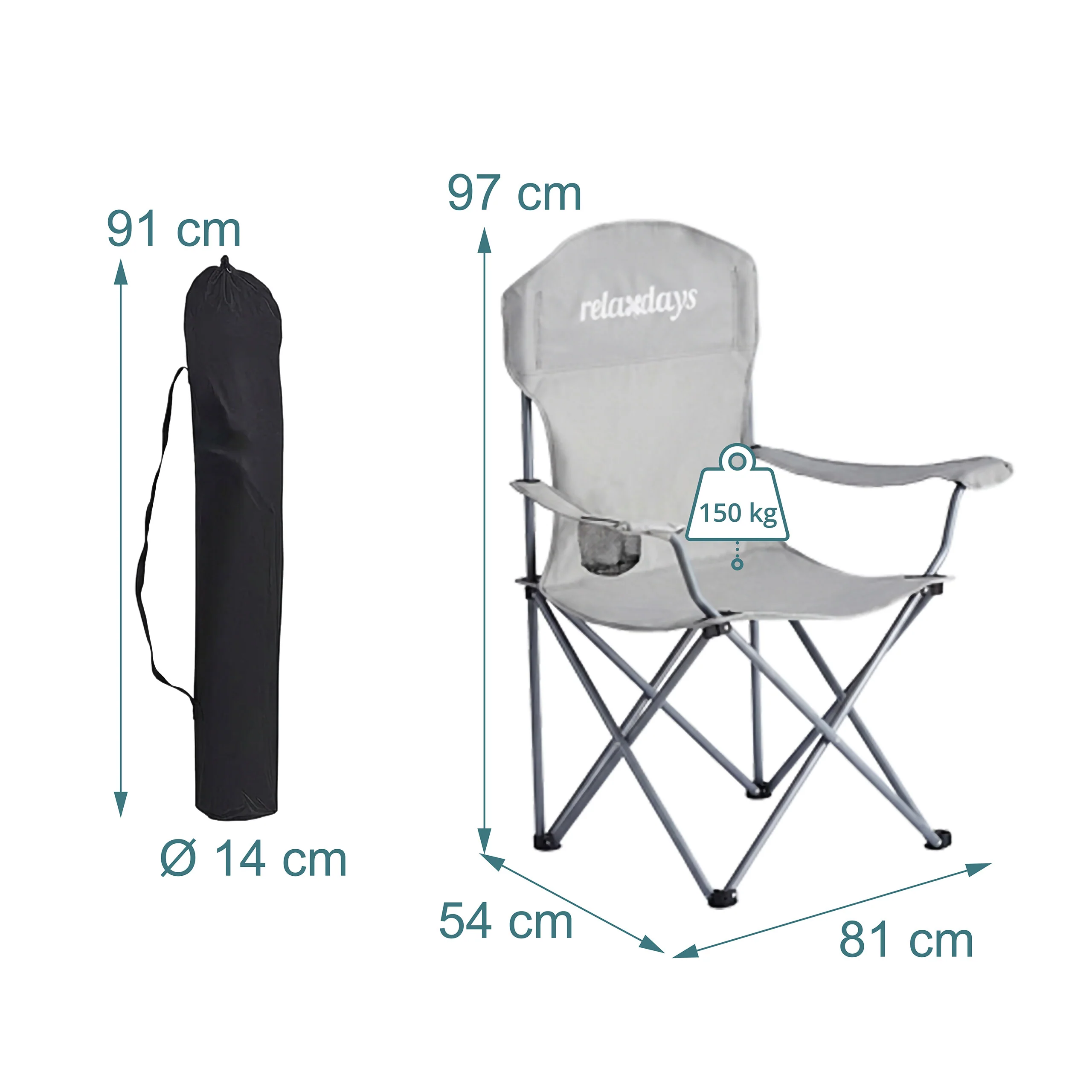 Faltbarer Camping Stuhl 2er Set - Image 22