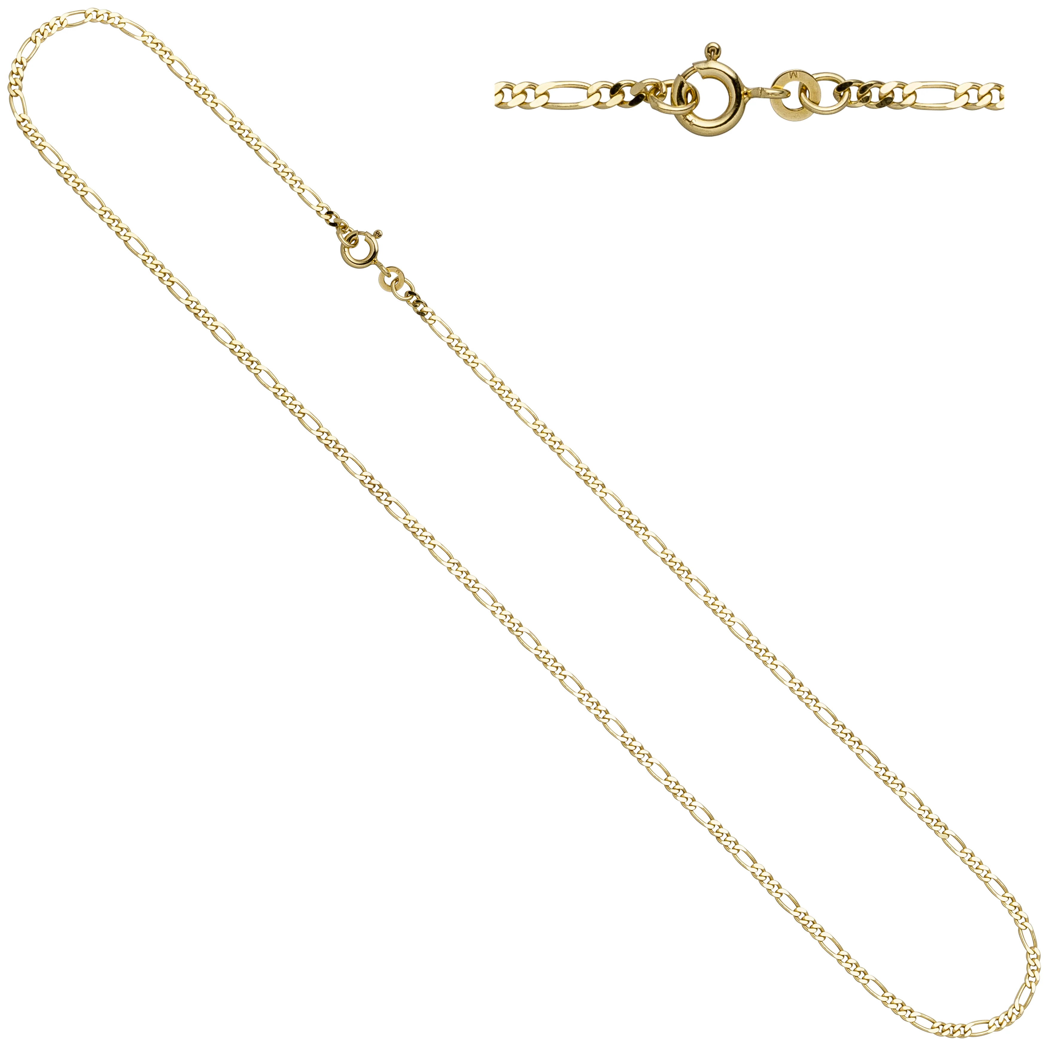 Figarokette 333 Gelbgold 2,3 mm 50 cm Gold Kette Halskette Goldkette Federring - Image 2
