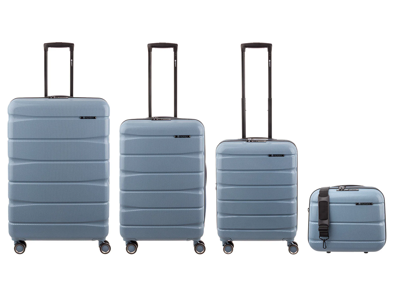 Franky ABS13 76/66/55er + BC Trolley 4er SET Dehnfalte Hartschale bluestone