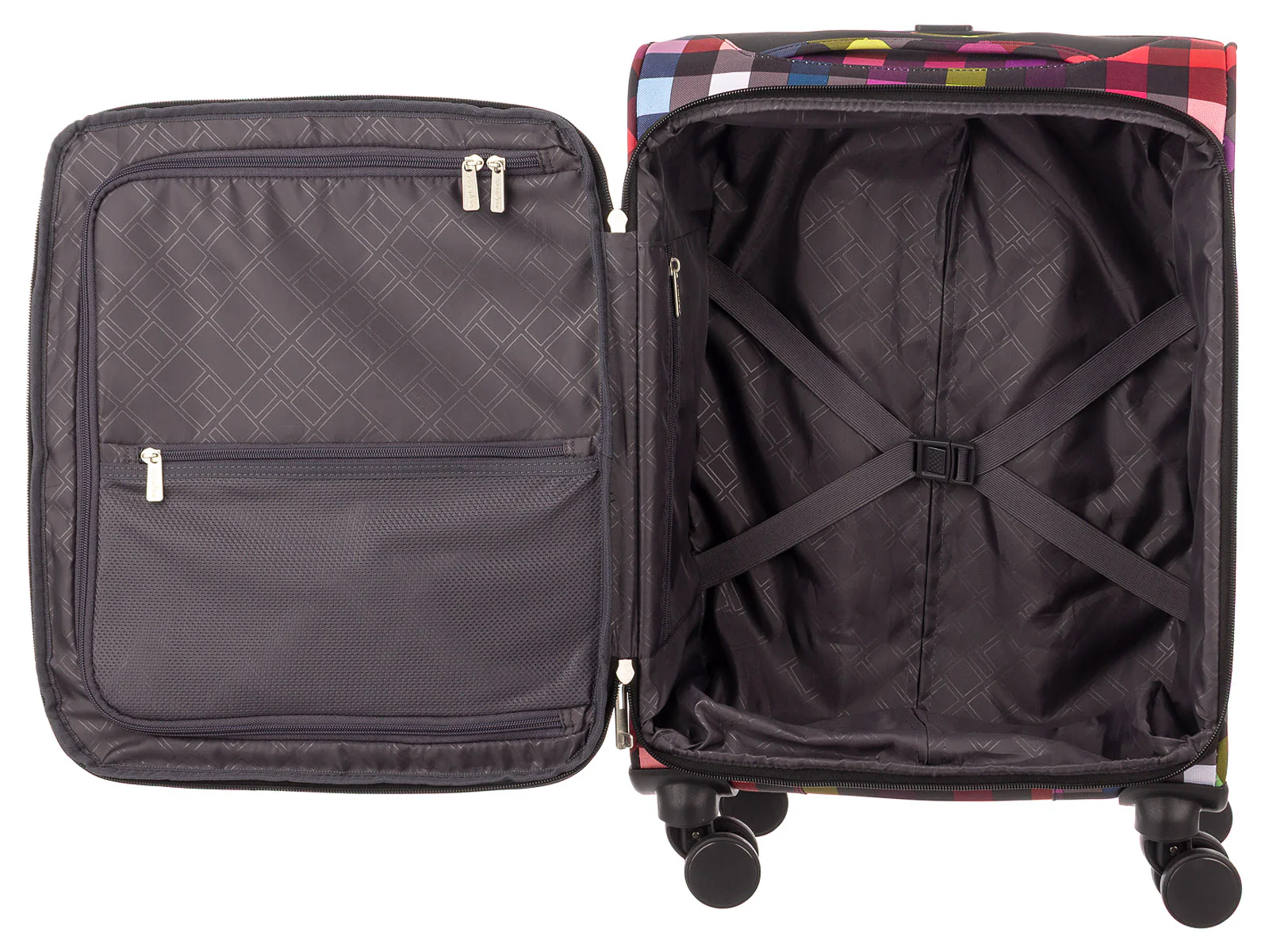 Franky Koffer Gr. S Reisegepäck T27-F Spinner 55er mit Dehnfalte multicolor/black - Image 8