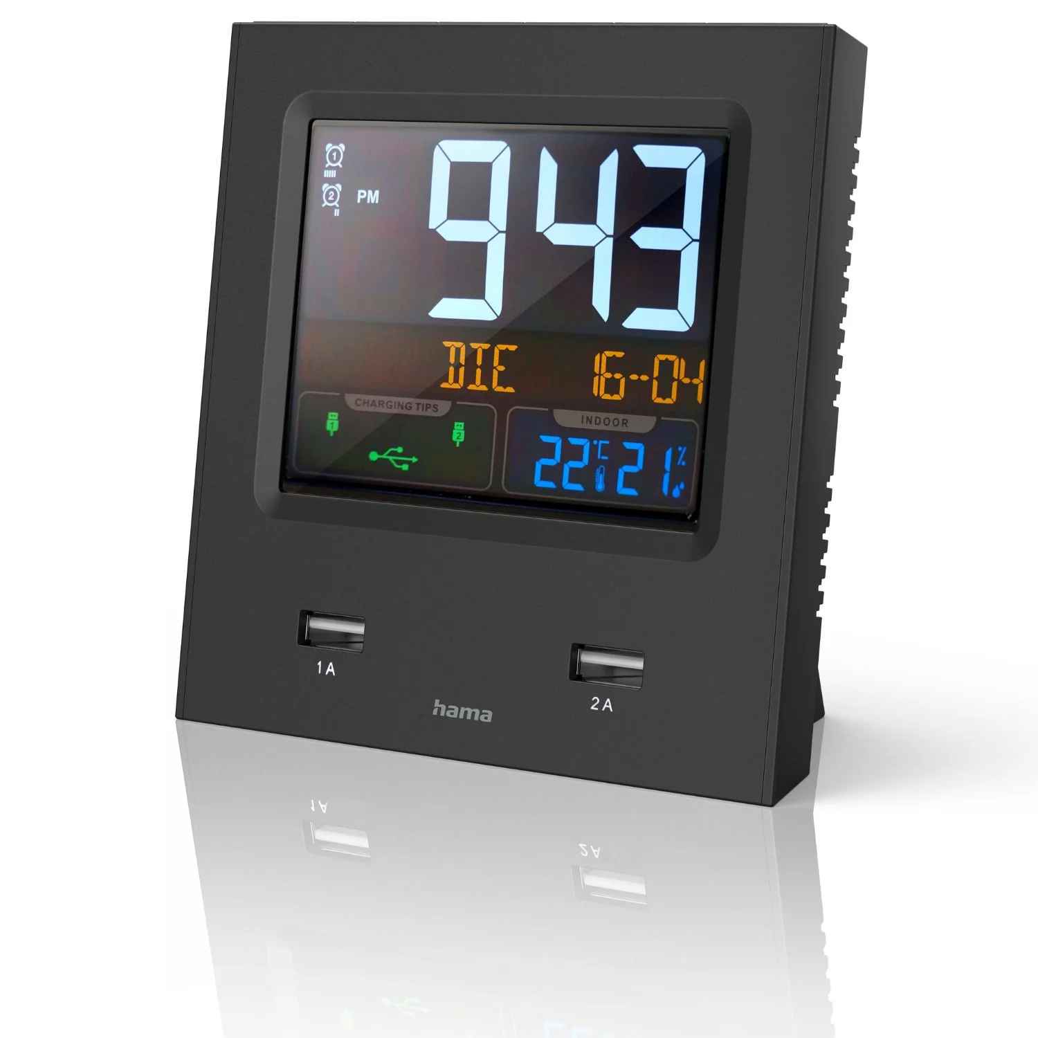 Funkwecker Dual-USB LED-Farbdisplay + USB-Ladefunktion - Image 2