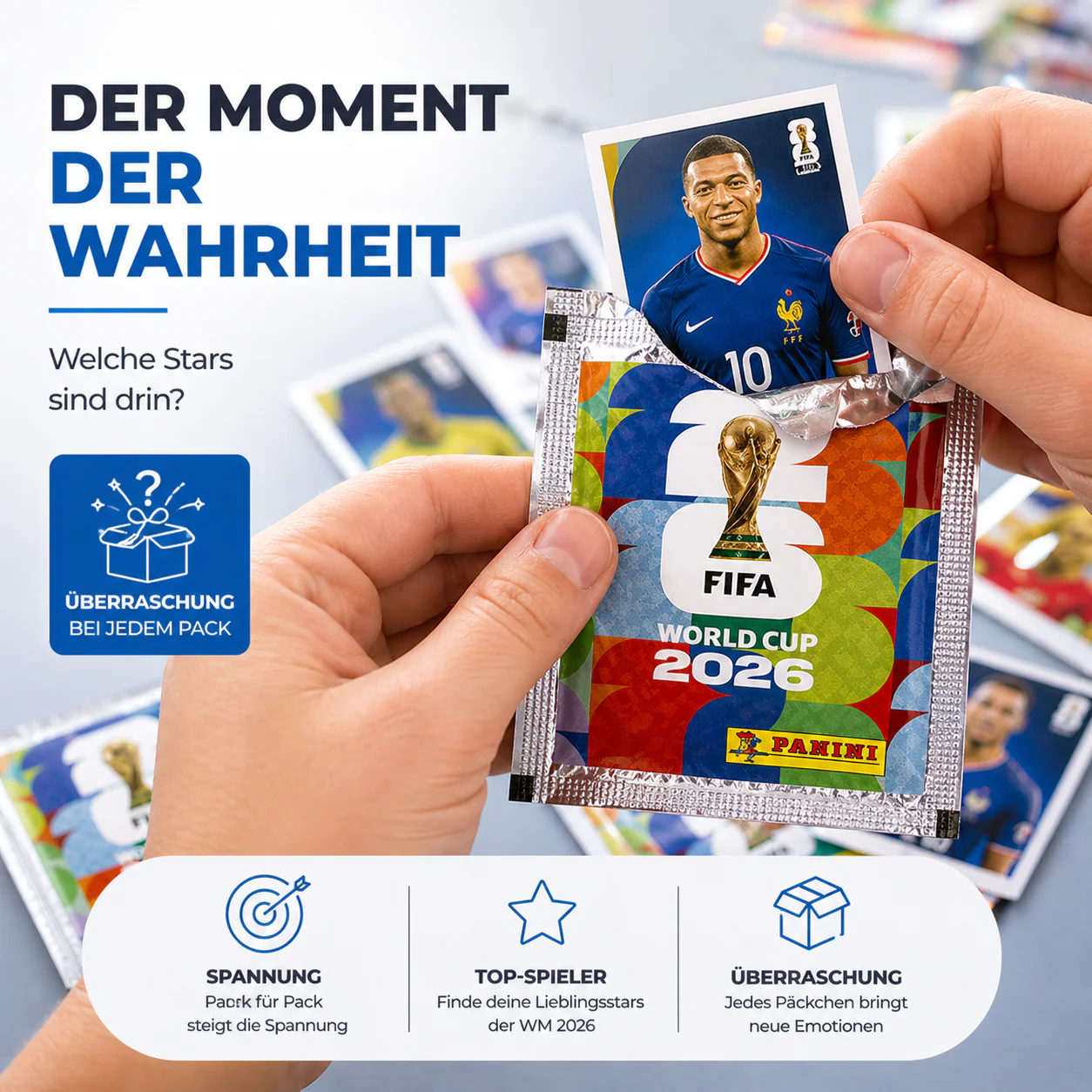 Fußball WM 2026 Set mit Panini Stickern – inkl. WM Spielplan (25 Tüten  / 175 Sticker Einzeltüten) - Image 18
