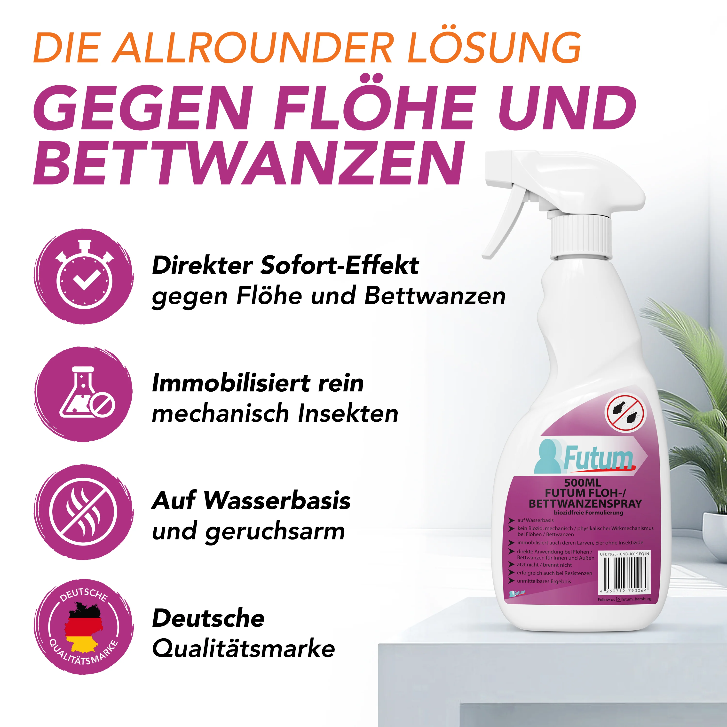 FUTUM 3x500ml Bettwanzen- / Flohspray - Image 21