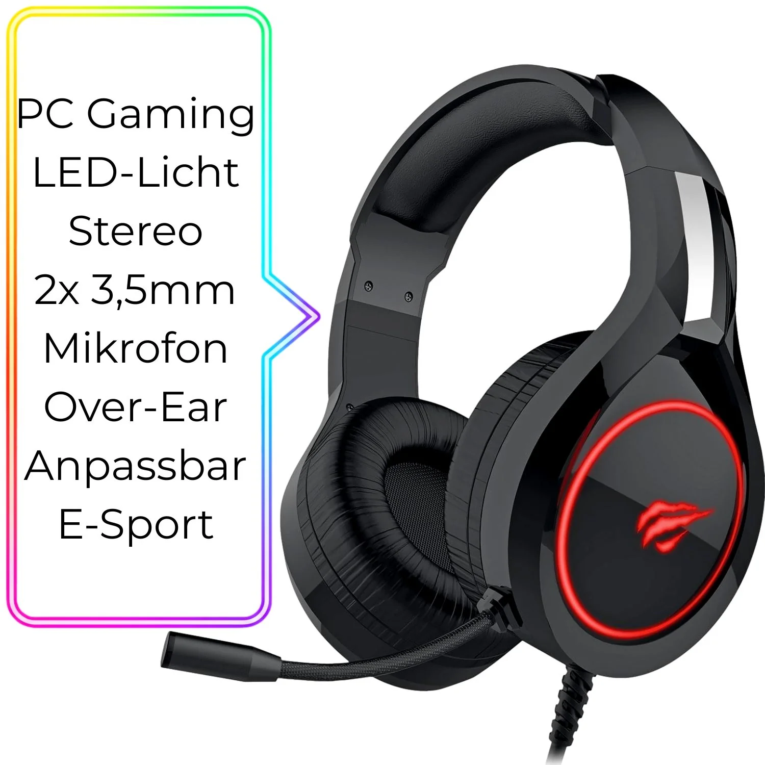 Gaming Headset Stereo 2x 3,5mm Beleuchtet - Image 9