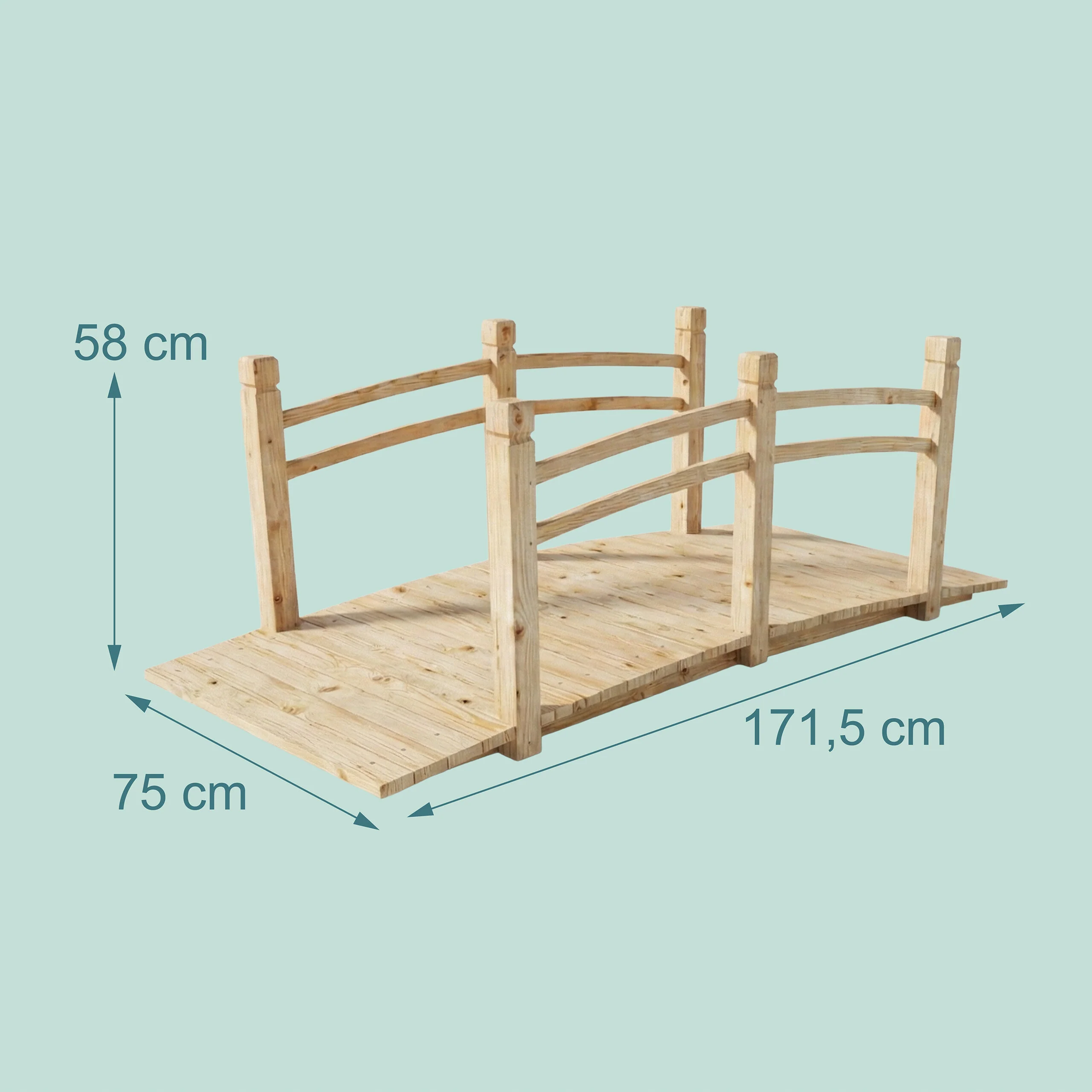 Garten Brücke Tannenholz 200 kg - Image 10