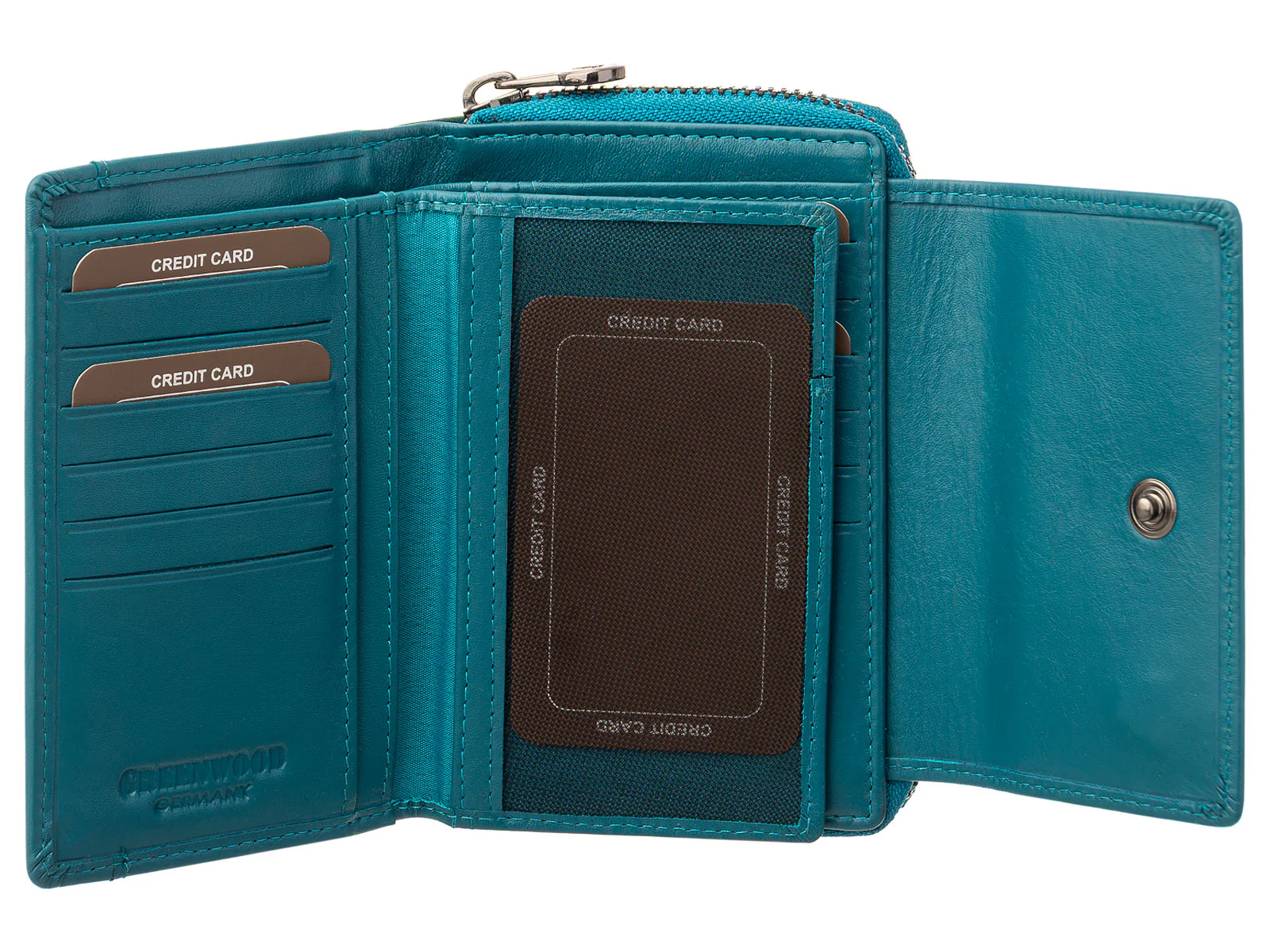 Greenwood Damen Geldbörse BAXX20 Nappa Leder mit RFID royalblue - Image 22