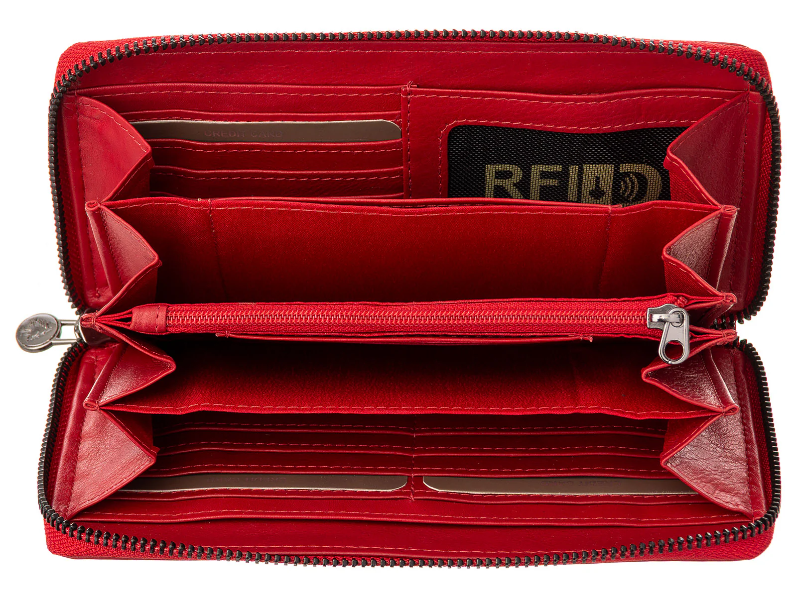 Grenwood Damen Geldbörse GW100N Leder mit RFID rot - Image 6