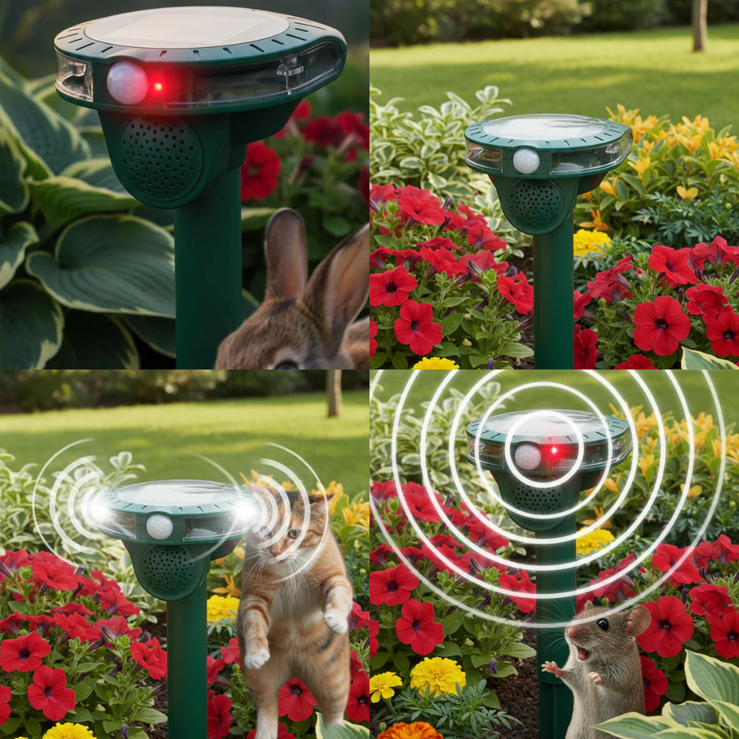 GRUNDIG Ultraschall Solar Tierabwehr Mit Erdspieß Tierschreck Garten Abwehr Wehr - Image 5