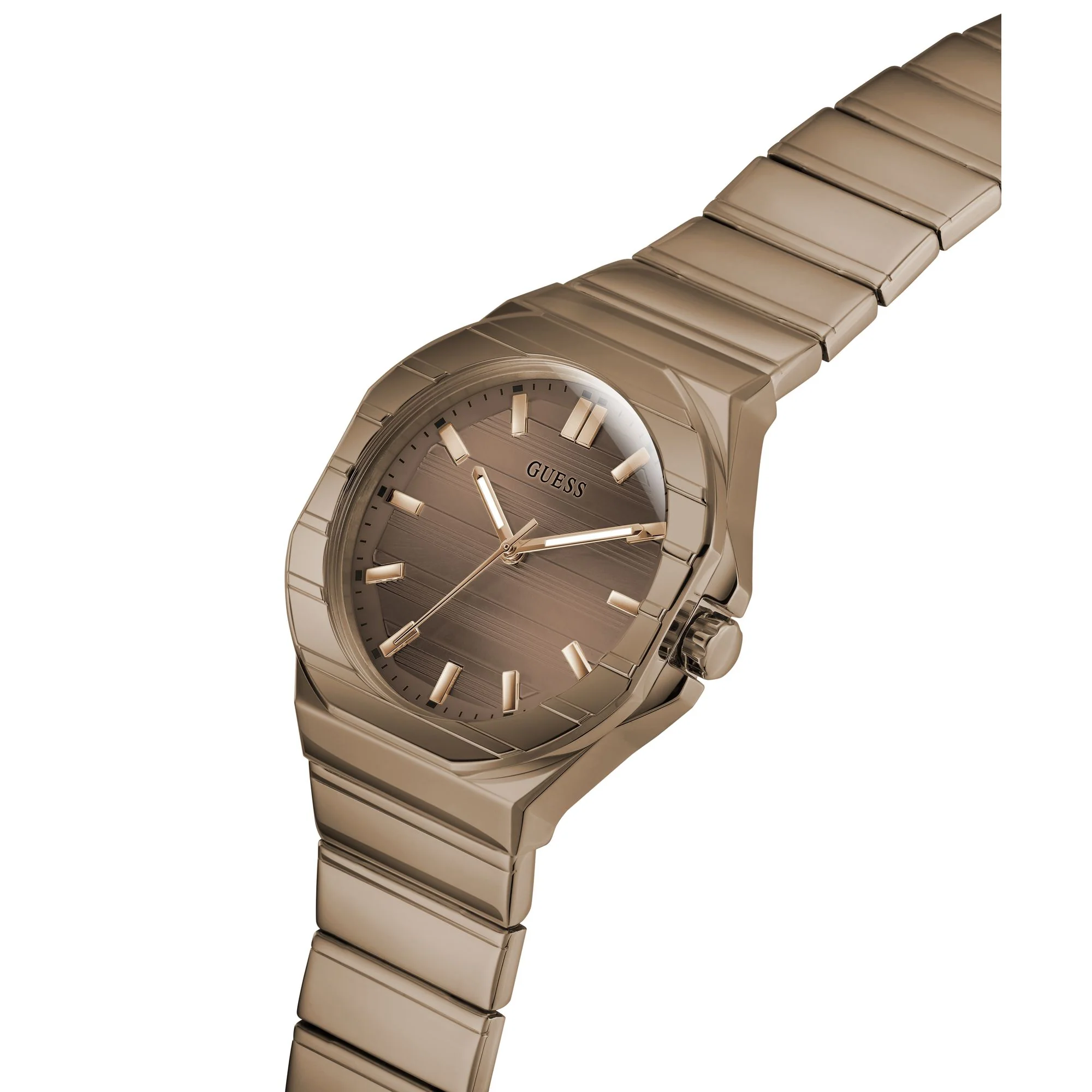Guess Damen Uhr Armbanduhr JAQ GW1070G3 Edelstahl bronze - Image 3