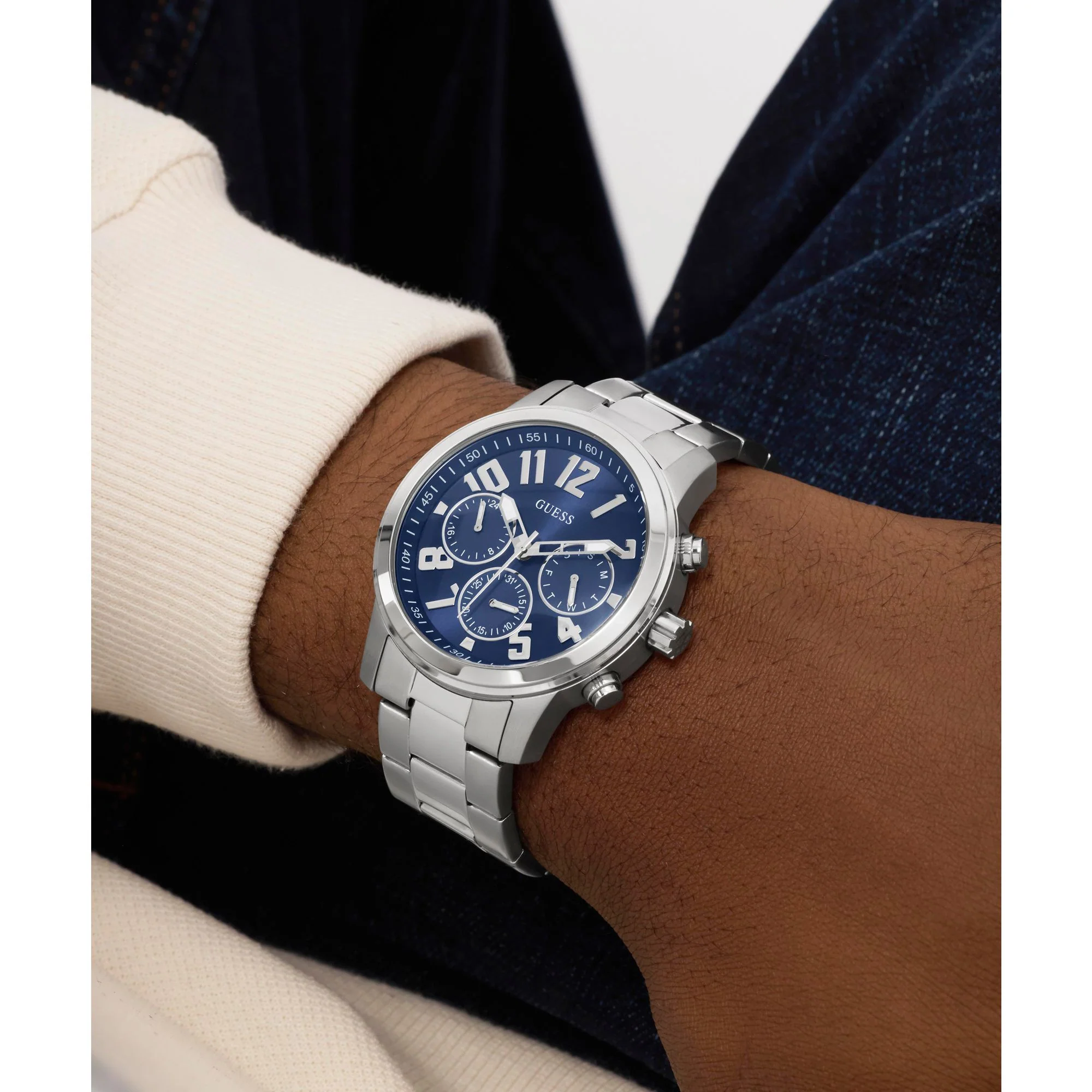 Guess Herren Uhr Armbanduhr PARKER GW1006G1 Edelstahl silber - Image 8