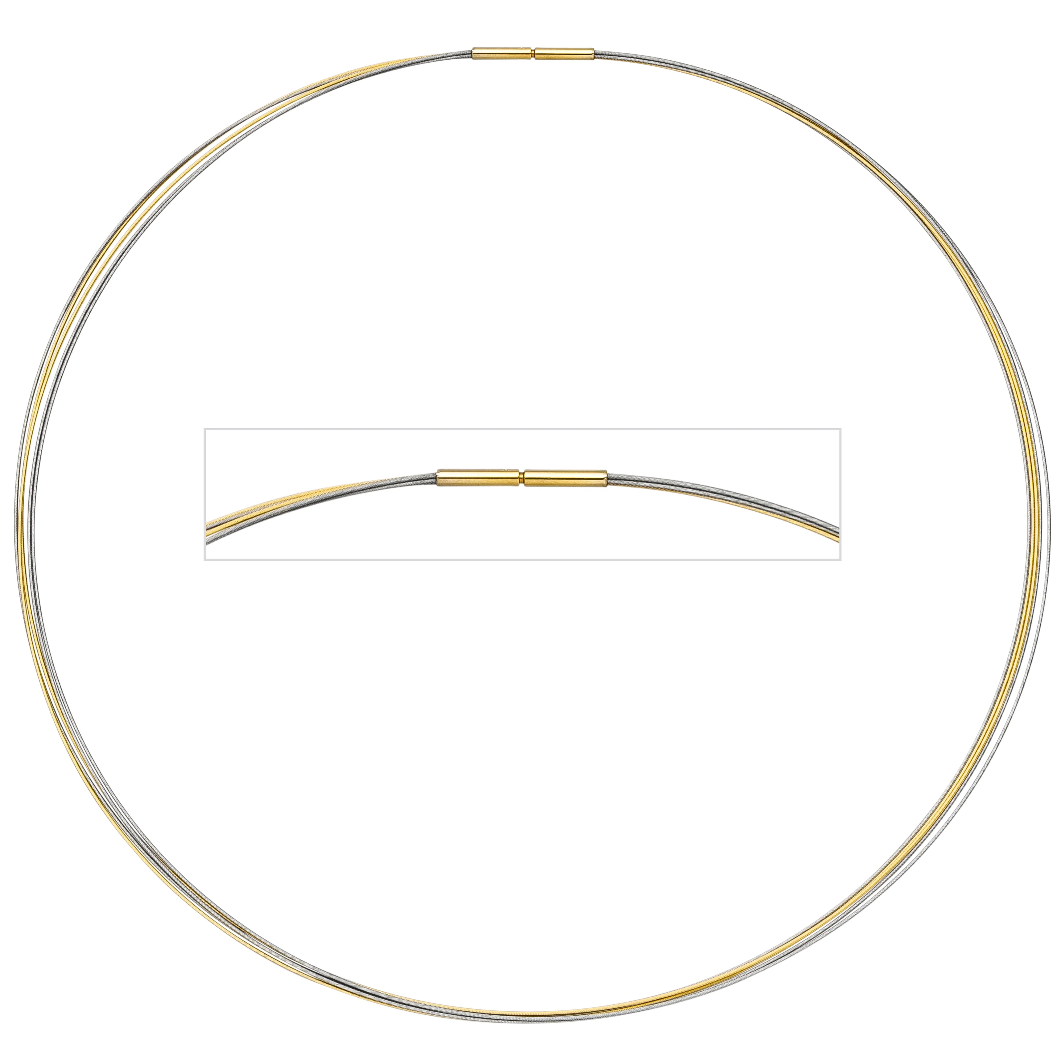Halsreif 5-reihig bicolor vergoldet 45 cm Halskette Kette Silberkette Statement - Image 2