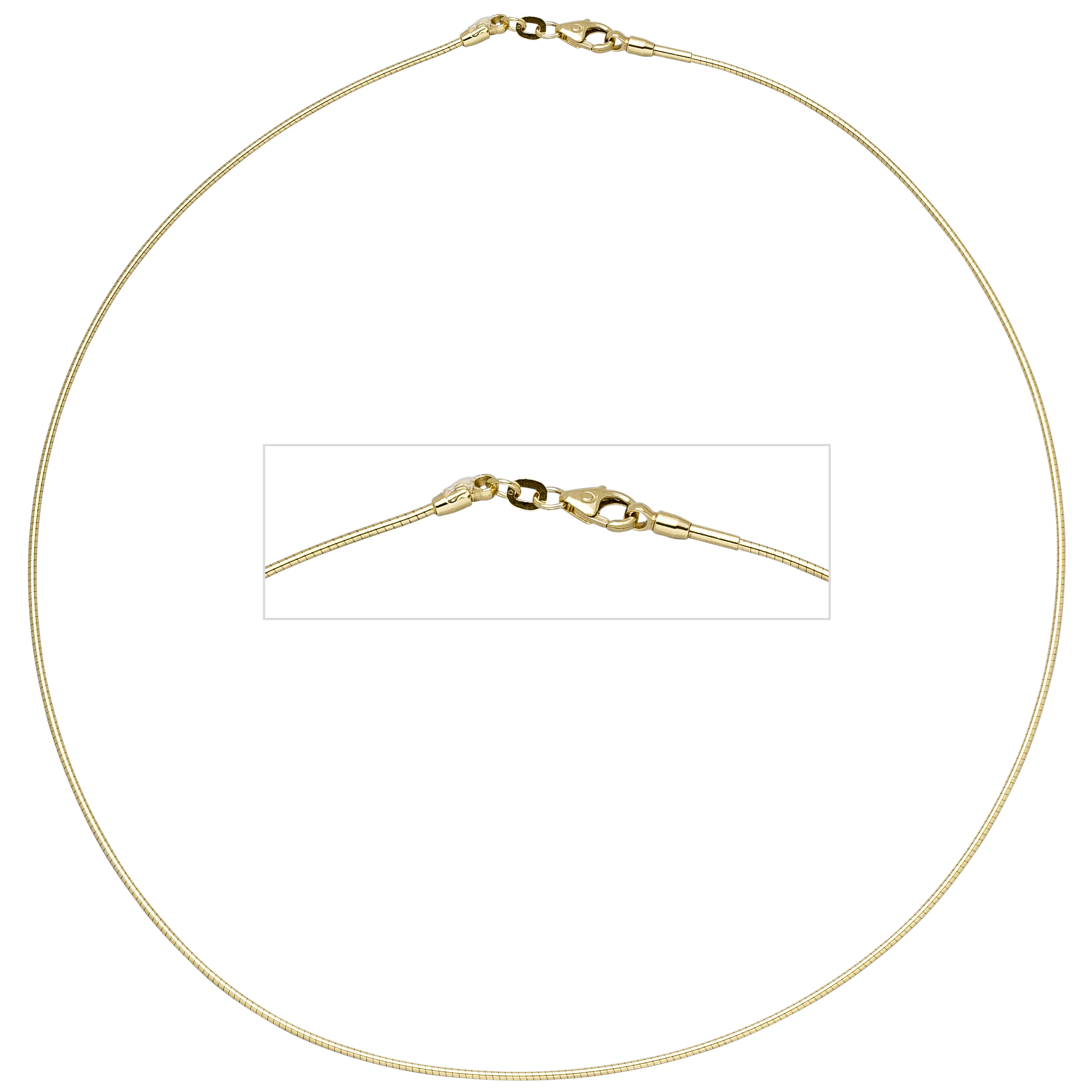Halsreif 585 Gelbgold 1,1 mm 42 cm Gold Kette Halskette Goldhalsreif Karabiner - Image 2