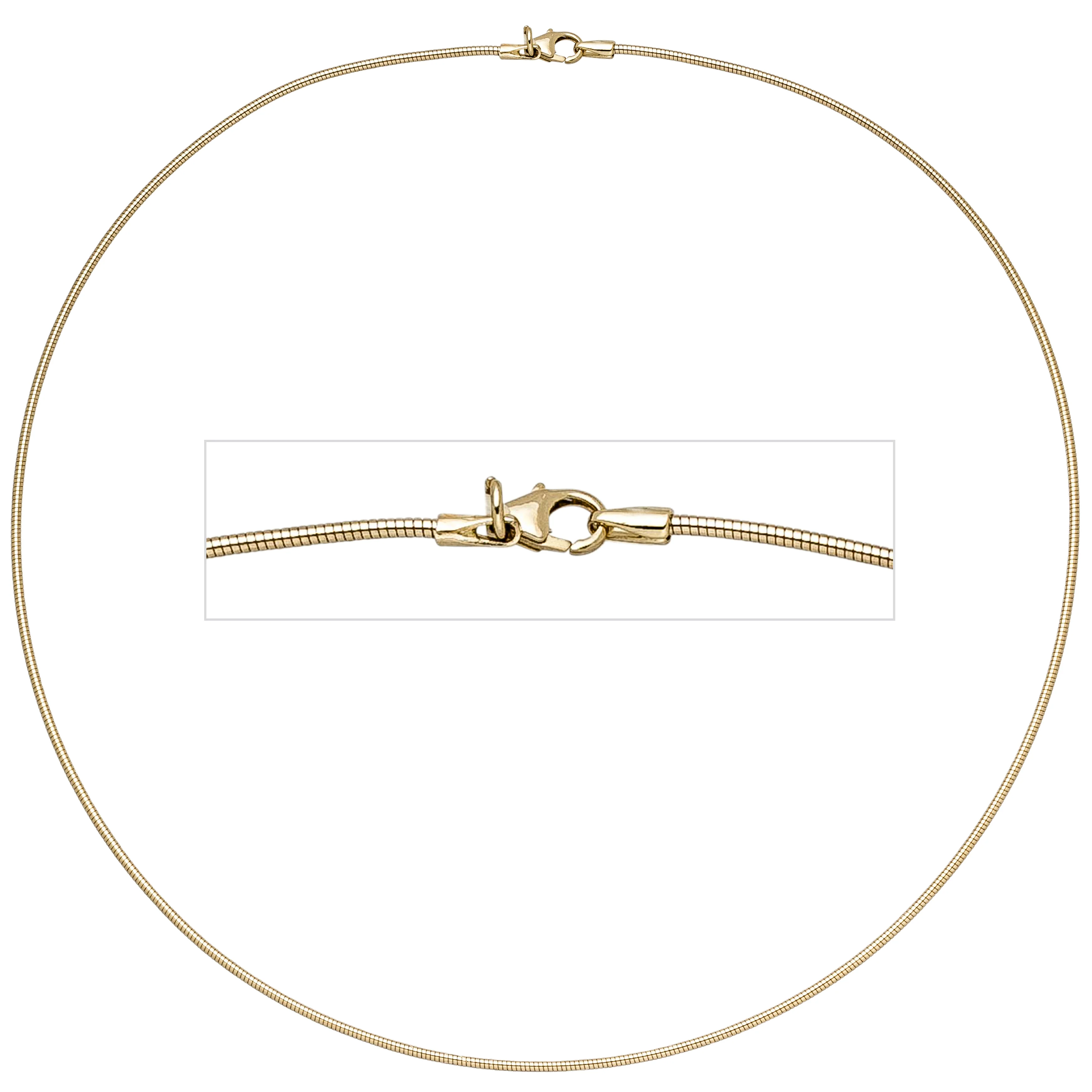 Halsreif flexibel 585 Gelbgold 1,4 mm 45 cm Gold Kette Halskette Goldhalsreif - Image 2