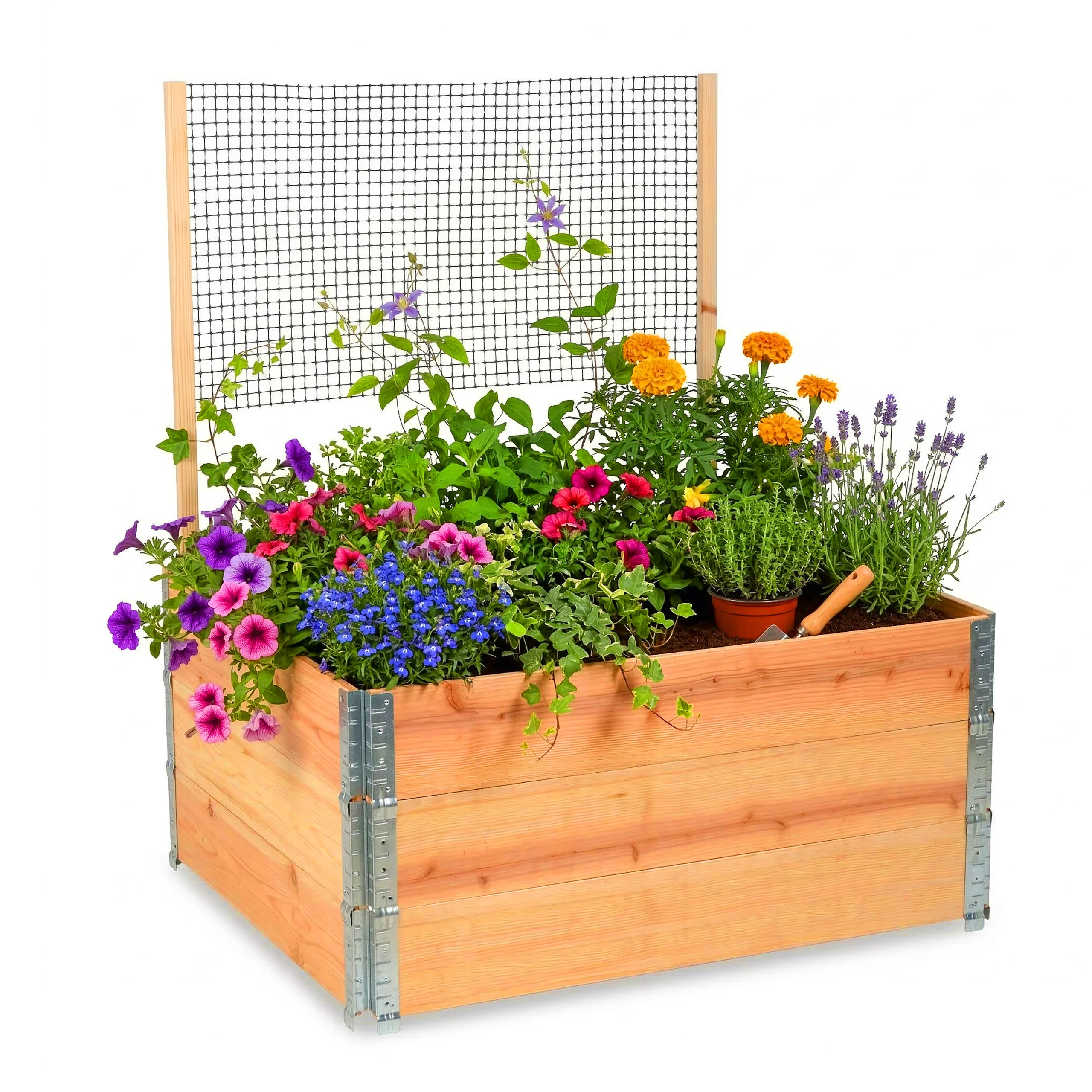 Hochbeet mit Rankhilfe aus Holz