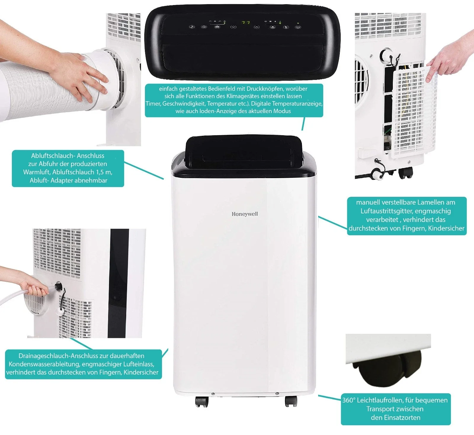 Honeywell HJ16CES Klimaanlage mobil 16000 BTU B-Ware geprüft 3in1 leise Klimagerät Air Conditioner - Image 7