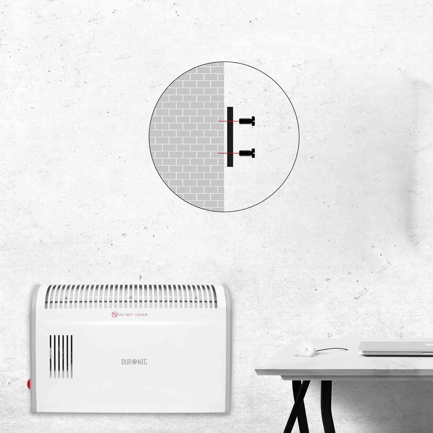 HV120 Konvektor Heizung - Heizkörper mit Thermostat und Turbogebläse - Wärmewellen Heizgerät 2000W - Image 5