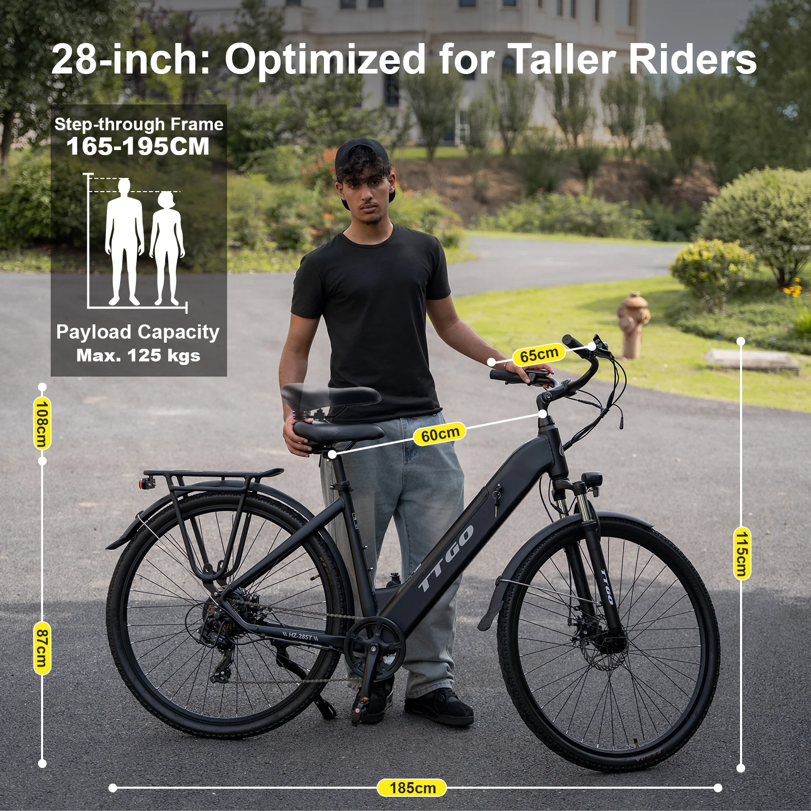 HZ-28ST 28" 350W Hinterradmotor 36V20Ah Akku 90-110km Reichweite Elektrofahrrad - Image 7