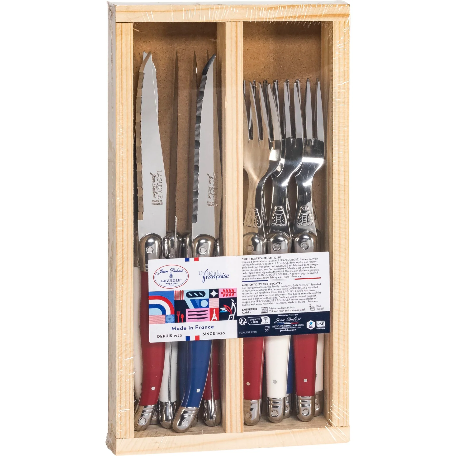 Jean Dubost Laguiole Set 12-tlg. 6 Messer + Gabeln